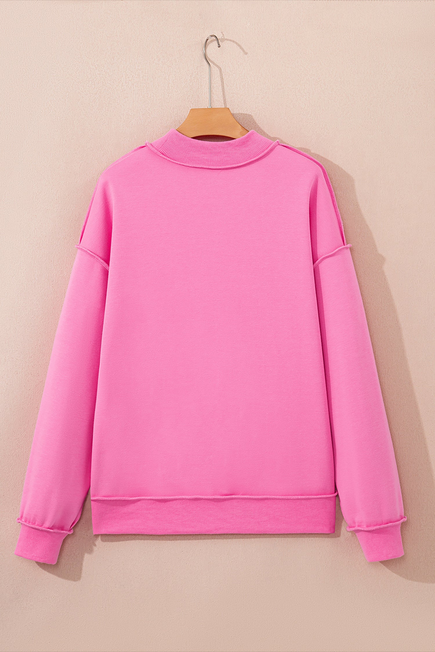 Carrot Oversize Drop Shoulder Reversible Mock Neck Sweatshirt – Orange