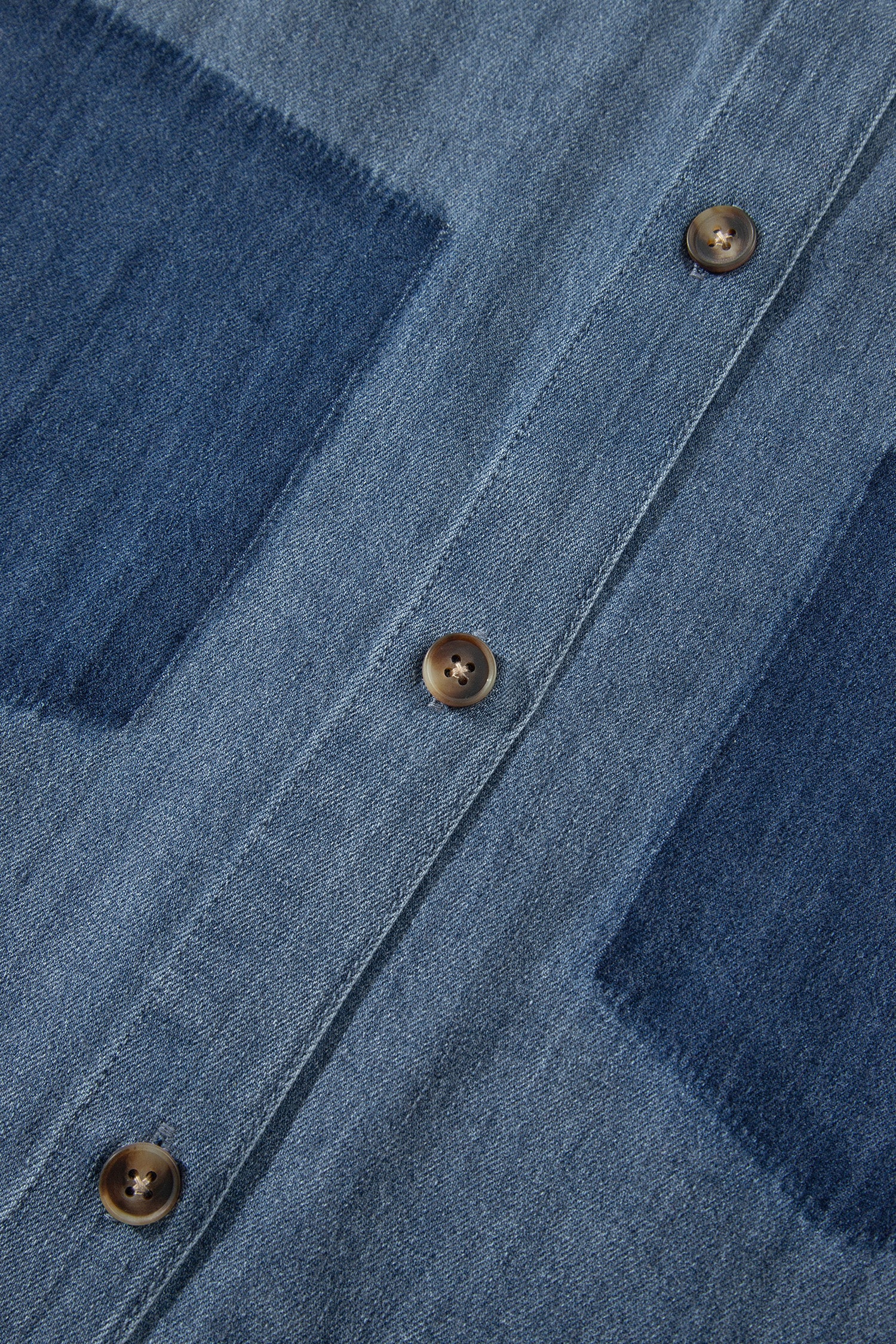 Color Block Pocket Detail Casual Button Down Denim Shirt – Sky Blue