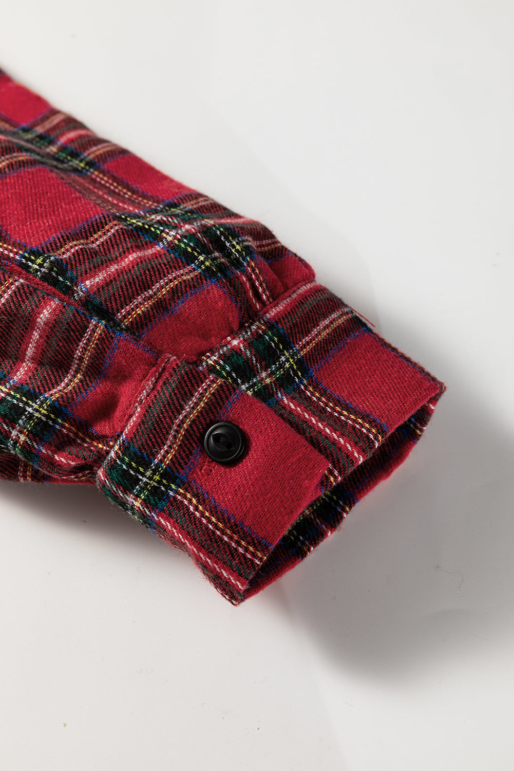 Plaid Shirt Collar Half Button Ruffle Hem Long Sleeve Mini Dress - eAura