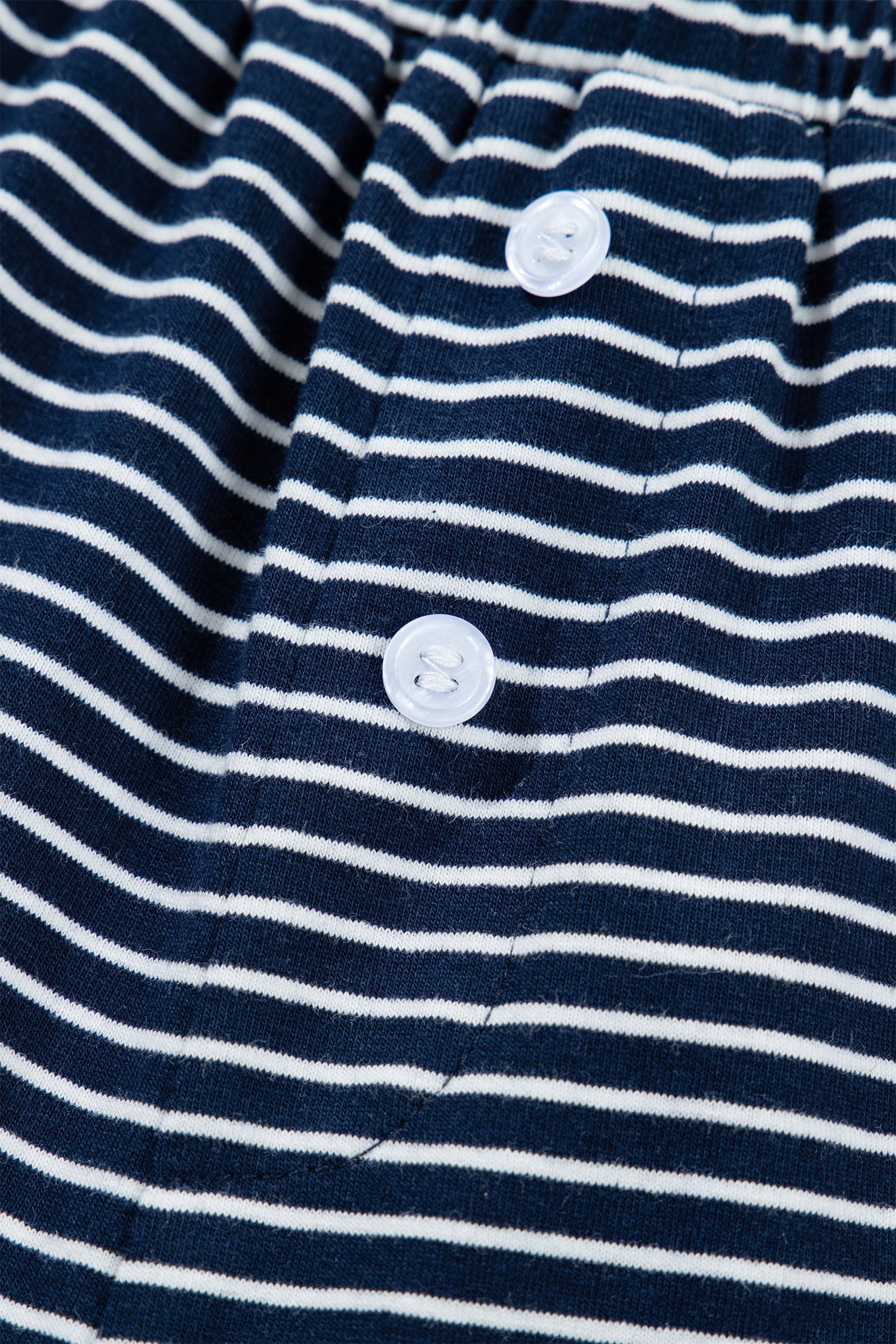 Stripe Drop Shoulder Long Sleeve Tee and Buttoned Shorts Pyjama Set - Loungewear & Sleepwear/Pyjama
