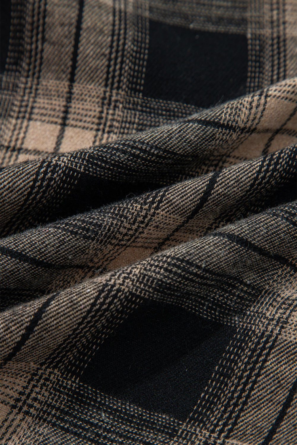 Multicolour Retro Plaid Double Flap Pocket Brushed Shacket - eAura