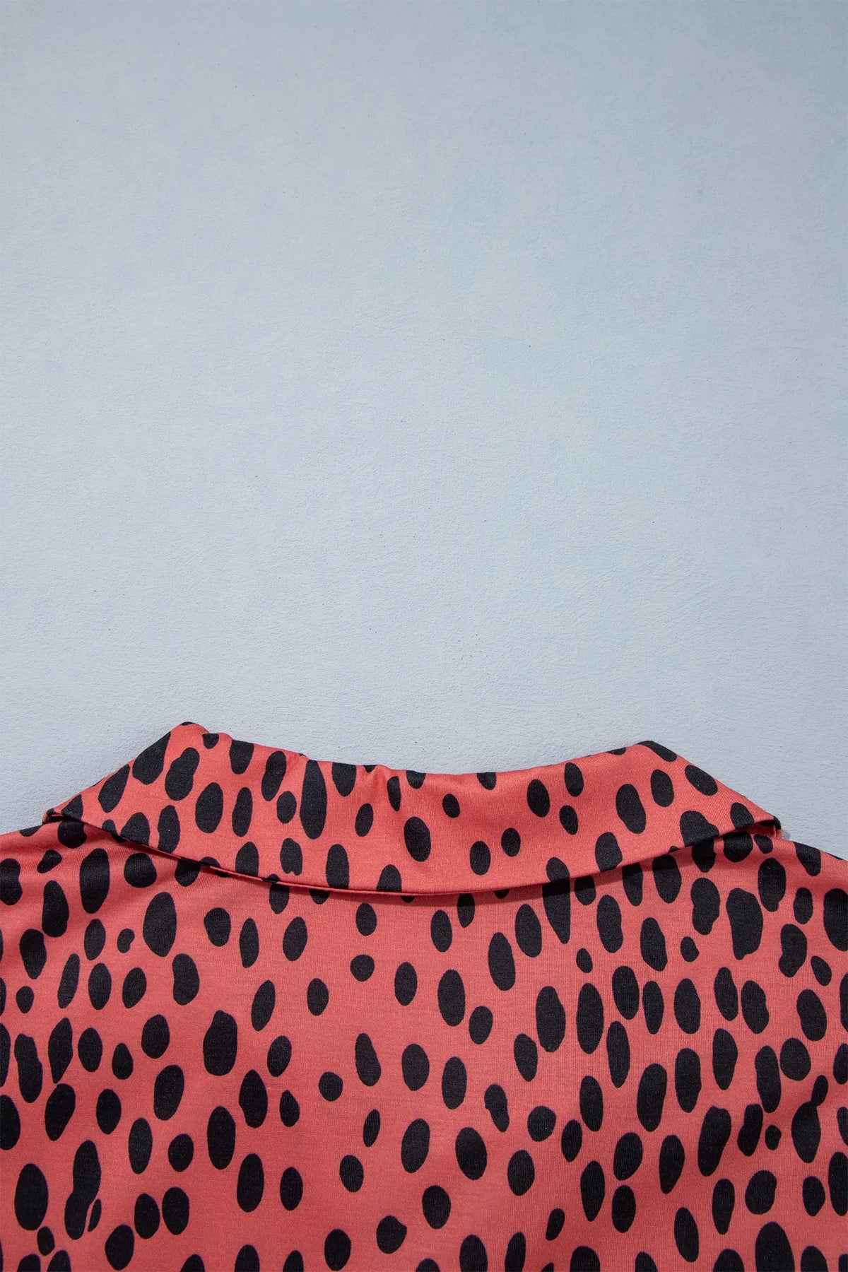 Leopard Print Long Sleeve V Neck Plus Size Midi Dress – Red