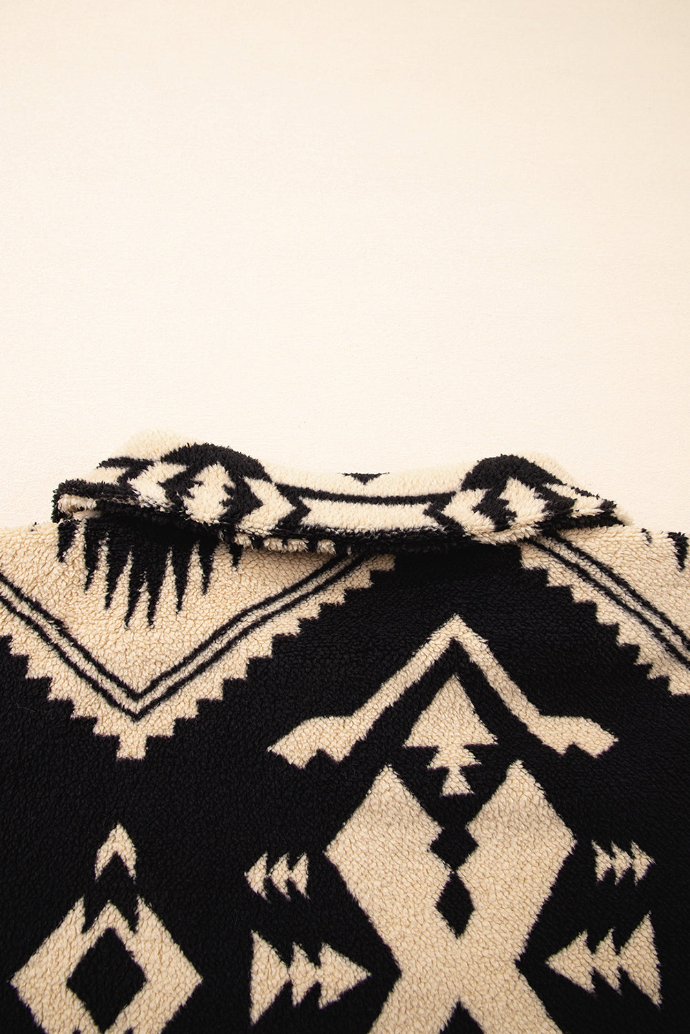 Black Western Aztec Half Zip Plush Sweatshirt eAura
