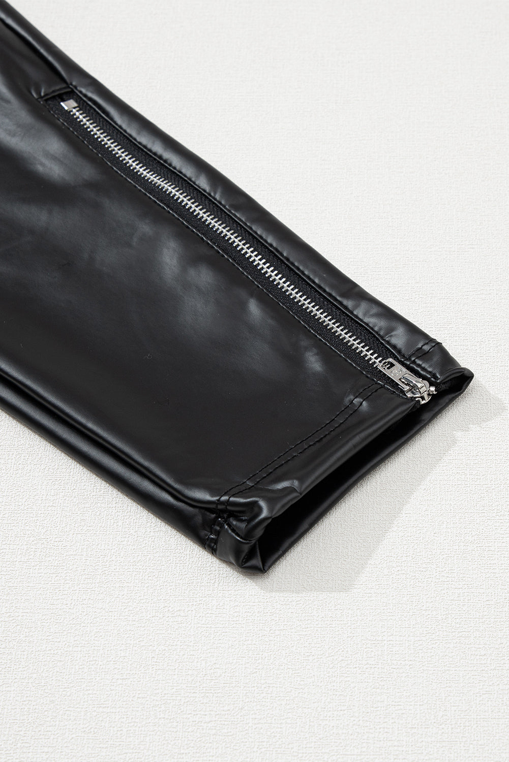 Black Faux Leather Zipped Detail Leggings Beagle Boutique Fashion Outlet