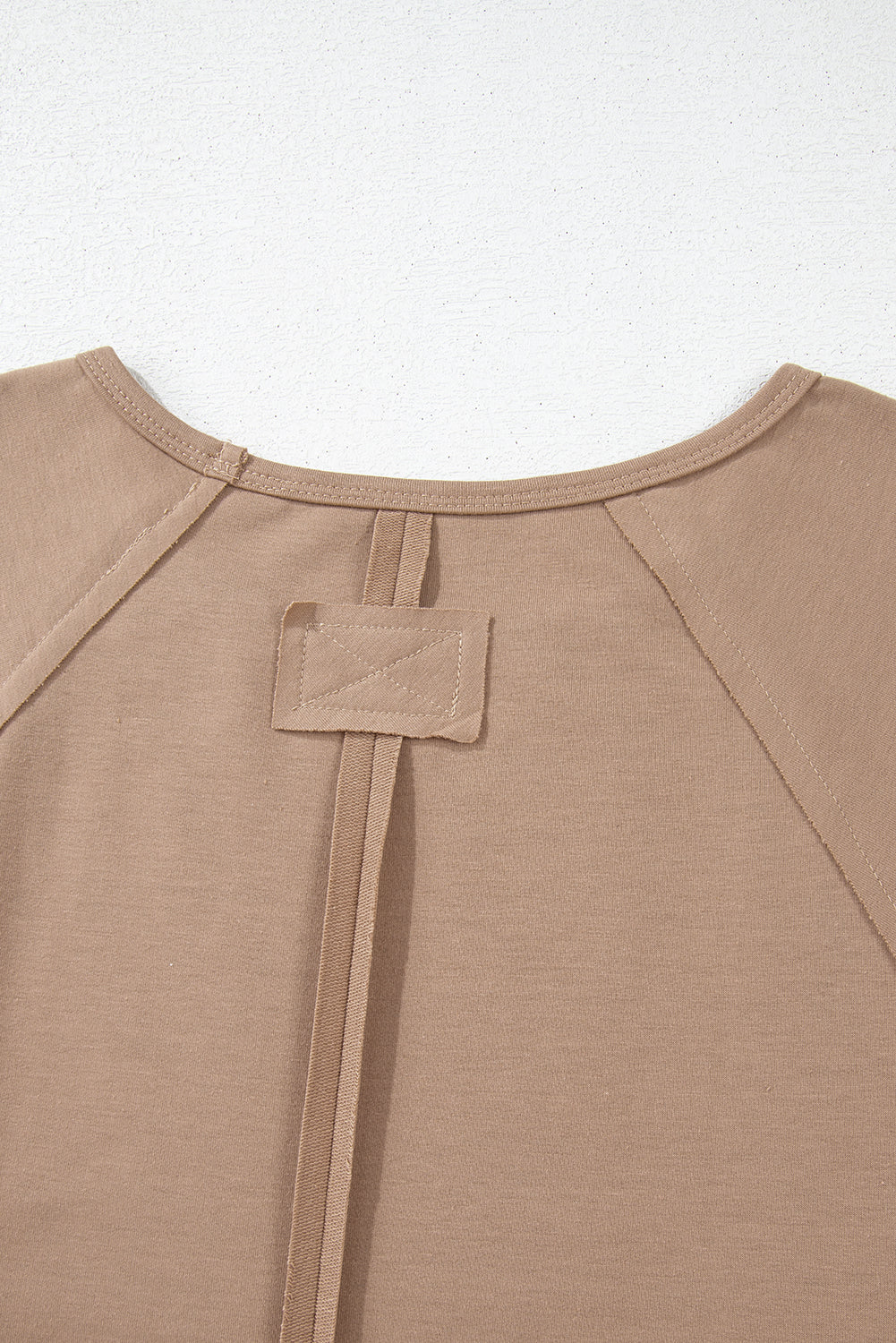 Light French Beige Flower Striped Patchwork Puff Sleeve Loose Sweatshirt BB Fashion Outlet