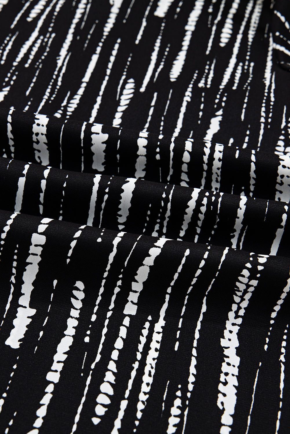 Black Abstract Printed V-Neck Fall Blouse eAura