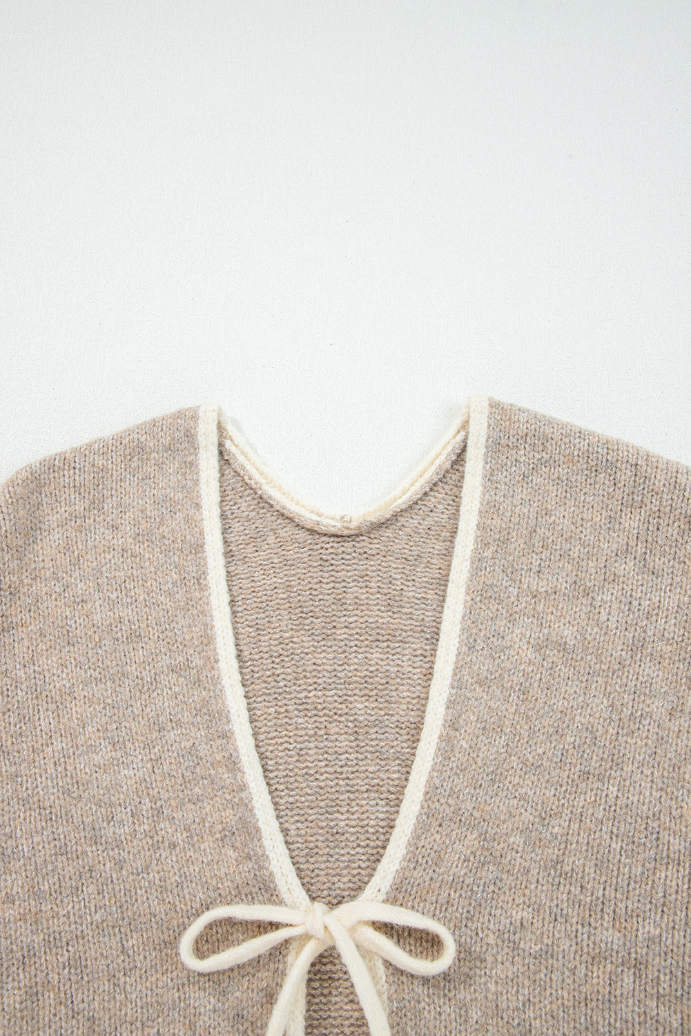 Tied Front Drop Shoulder Chunky Casual Cardigan - eAura