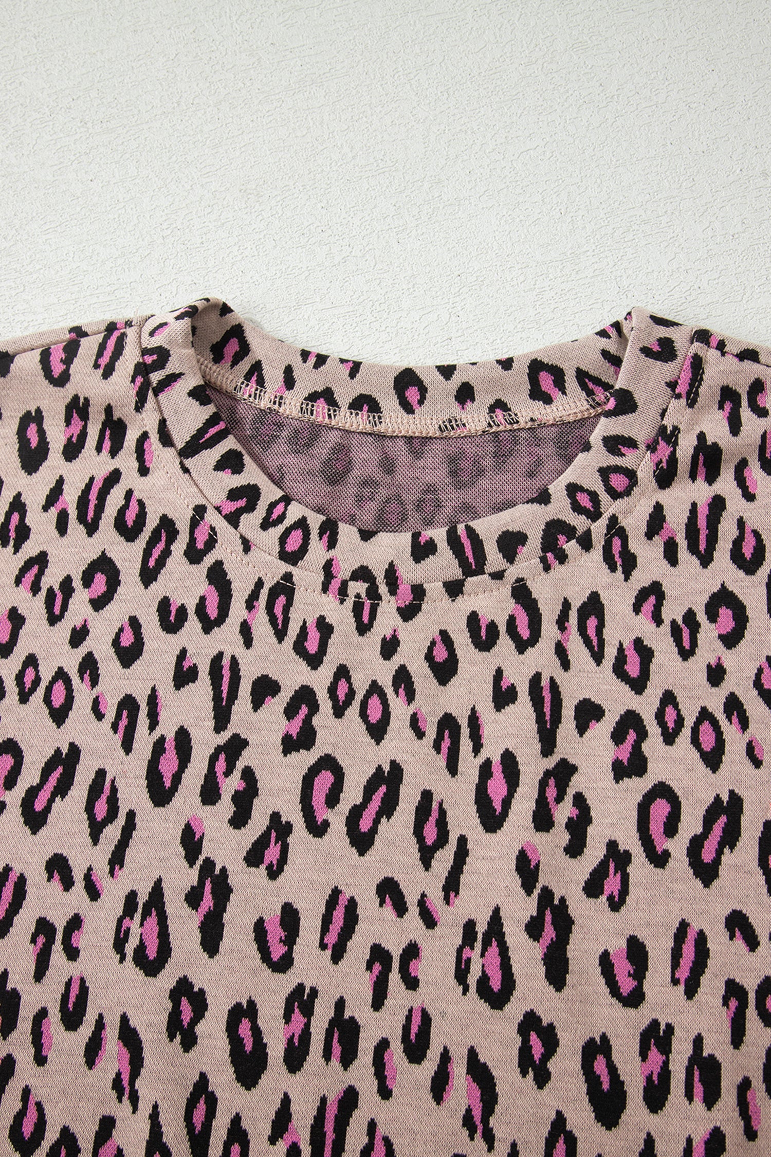 Leopard Print Casual Tee and Pants Co-ord Set
