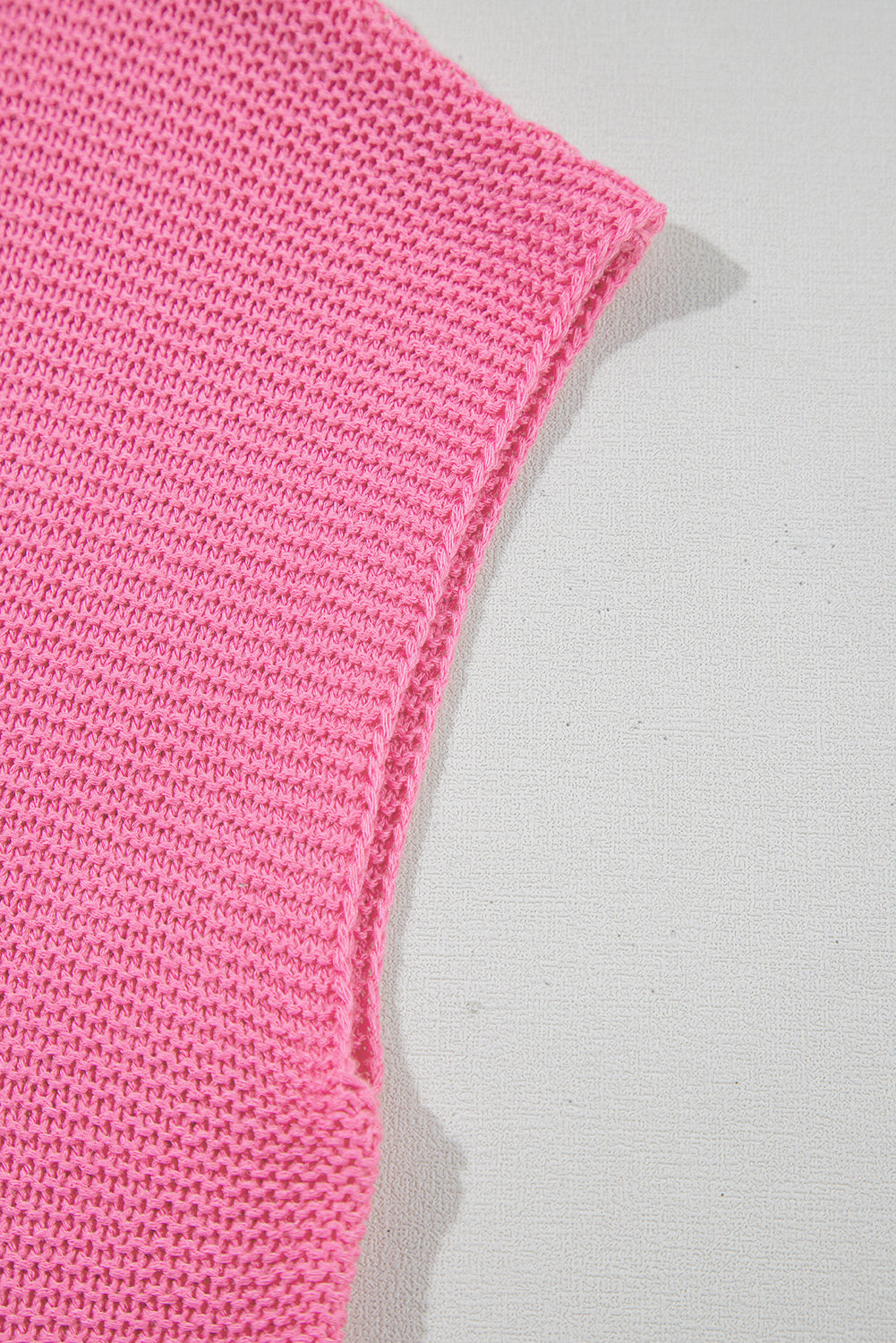 Sachet Pink Solid Color Sweater Tee with Side Slits BB Fashion Outlet
