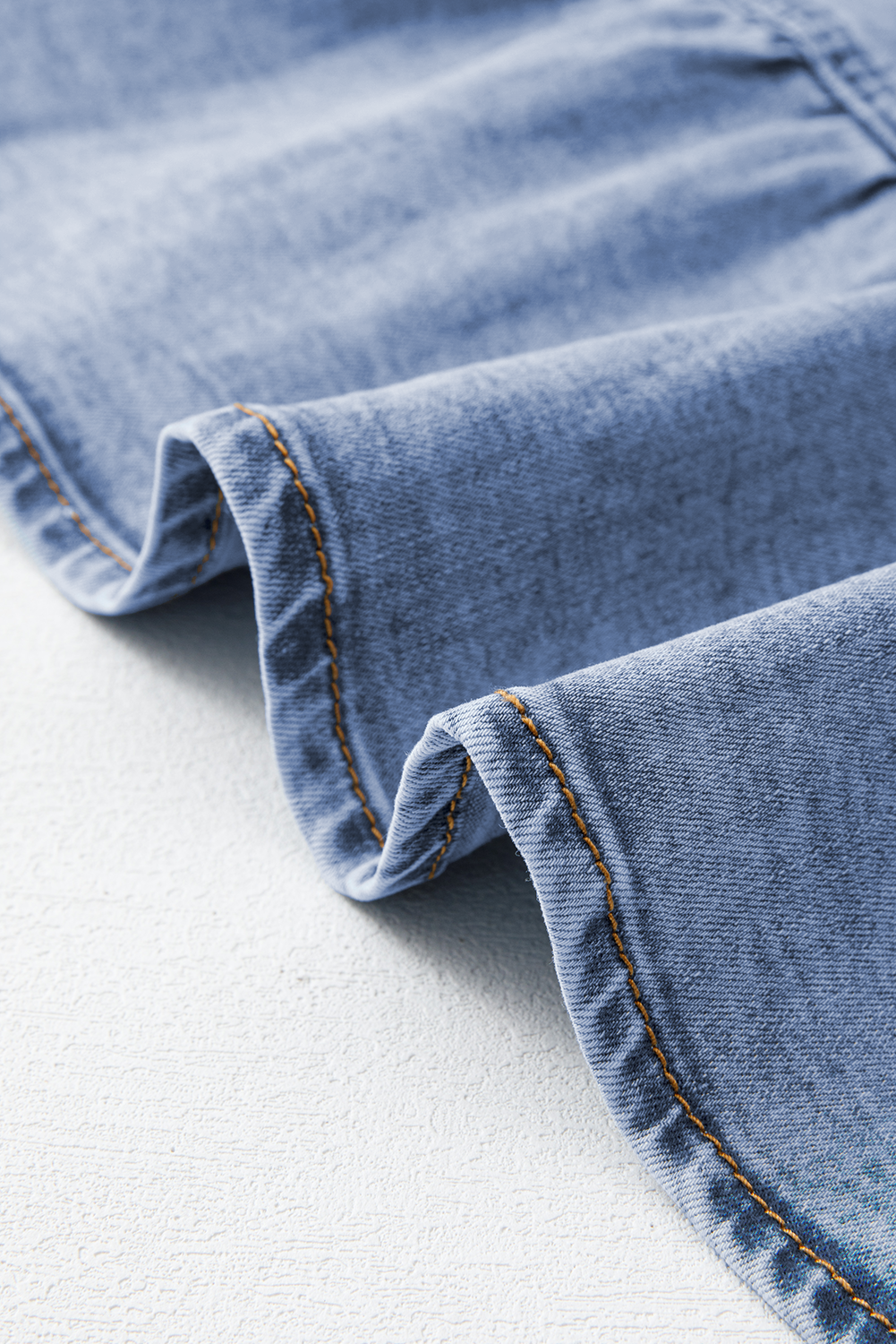 Beau Blue Asymmetric Ruffle Overlay Denim Mini Skirt eAura