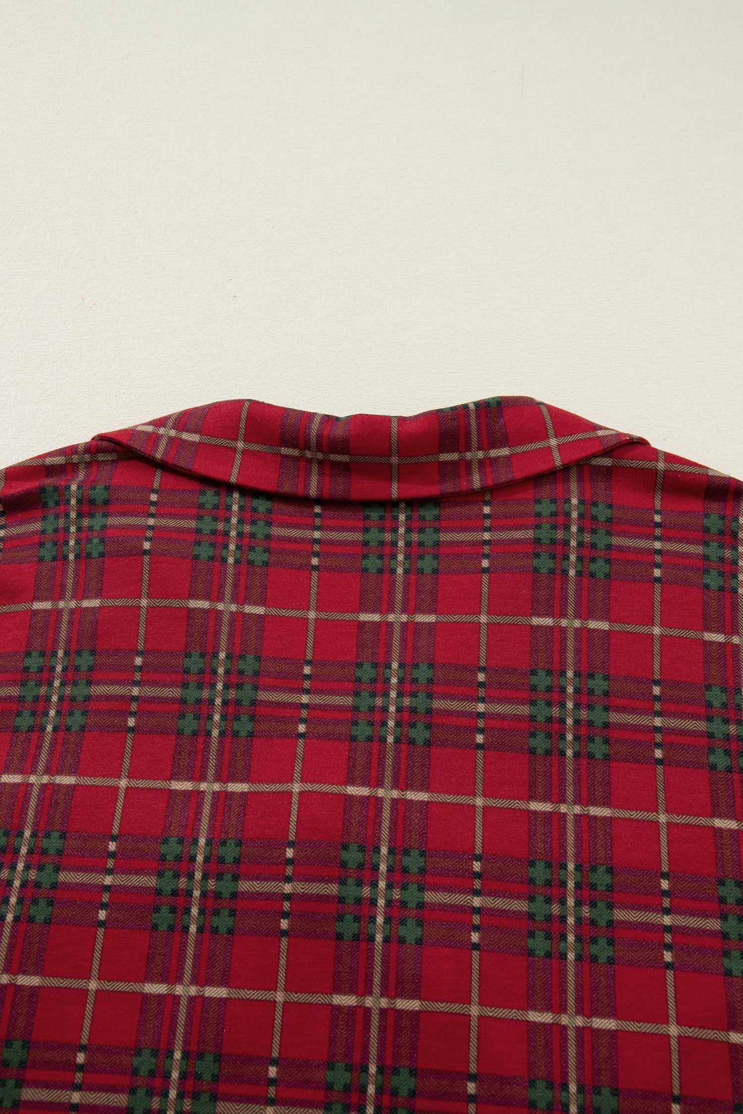 Plus Size Plaid Short Sleeve Shirt Pyjama Set - eAura