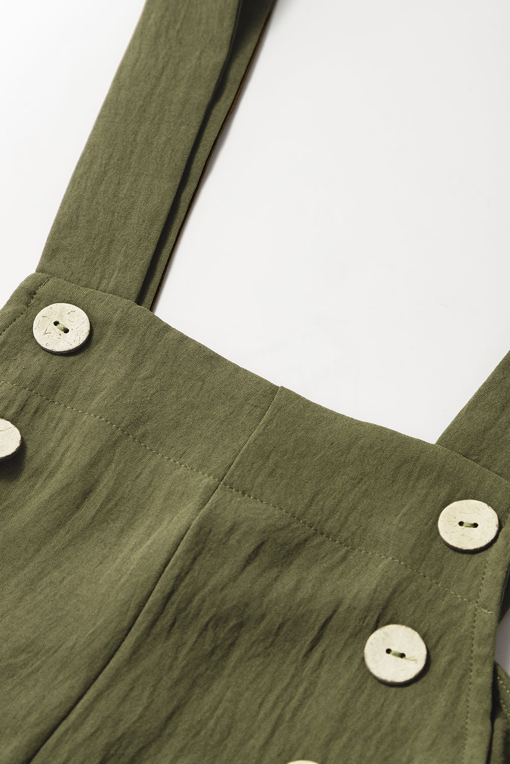 Jungle Green Solid Colour Buttoned Straight Leg Overall eAura