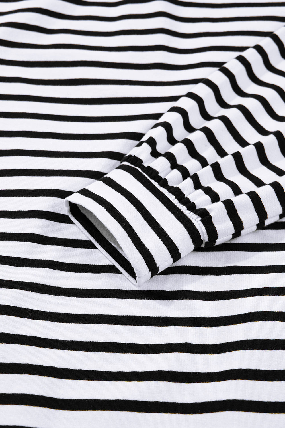 Striped Buttoned Front Collared Long Sleeve T Shirt Dress with Pockets - eAura