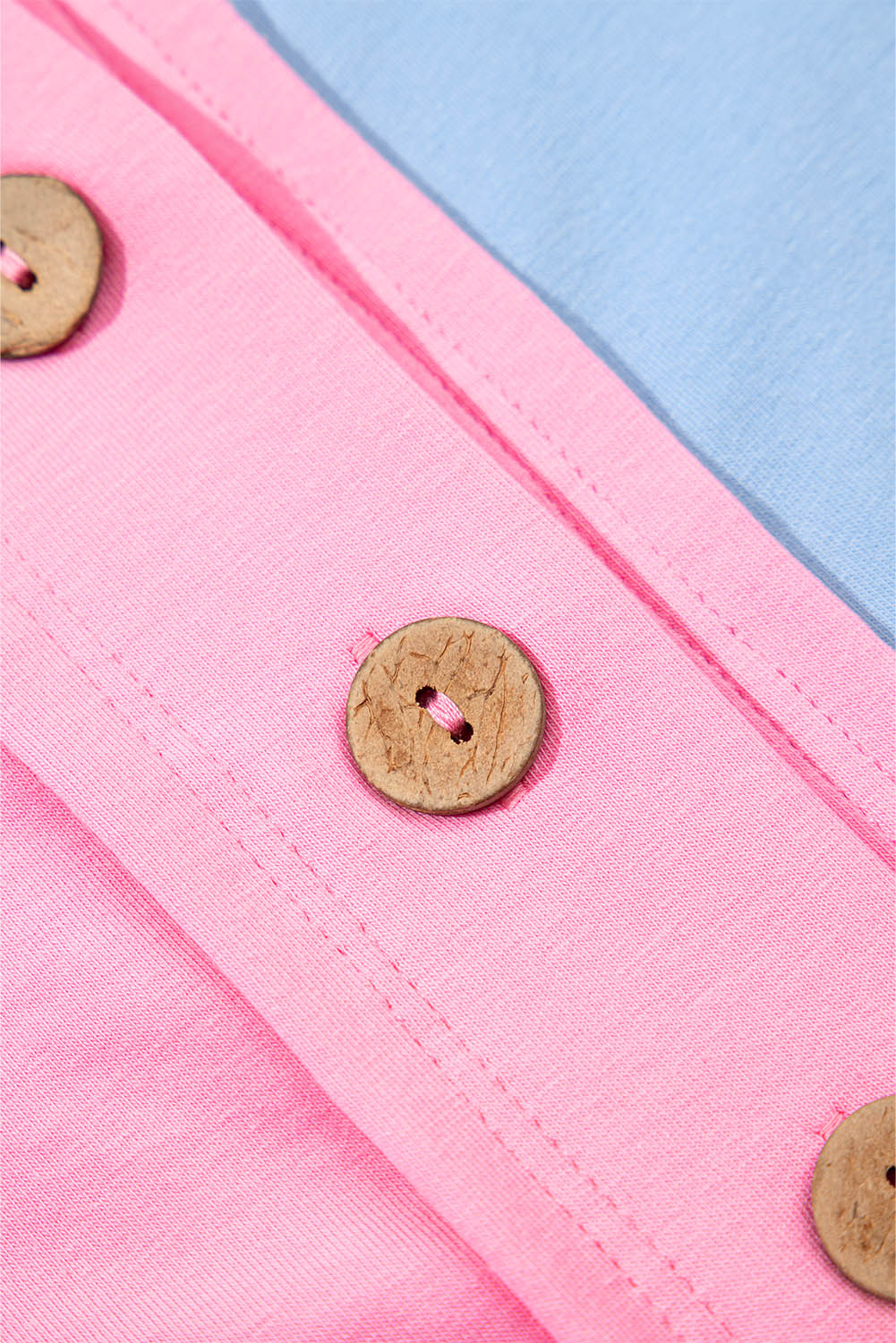 Myosotis Two Tone Half Buttons Collared T Shirt eAura