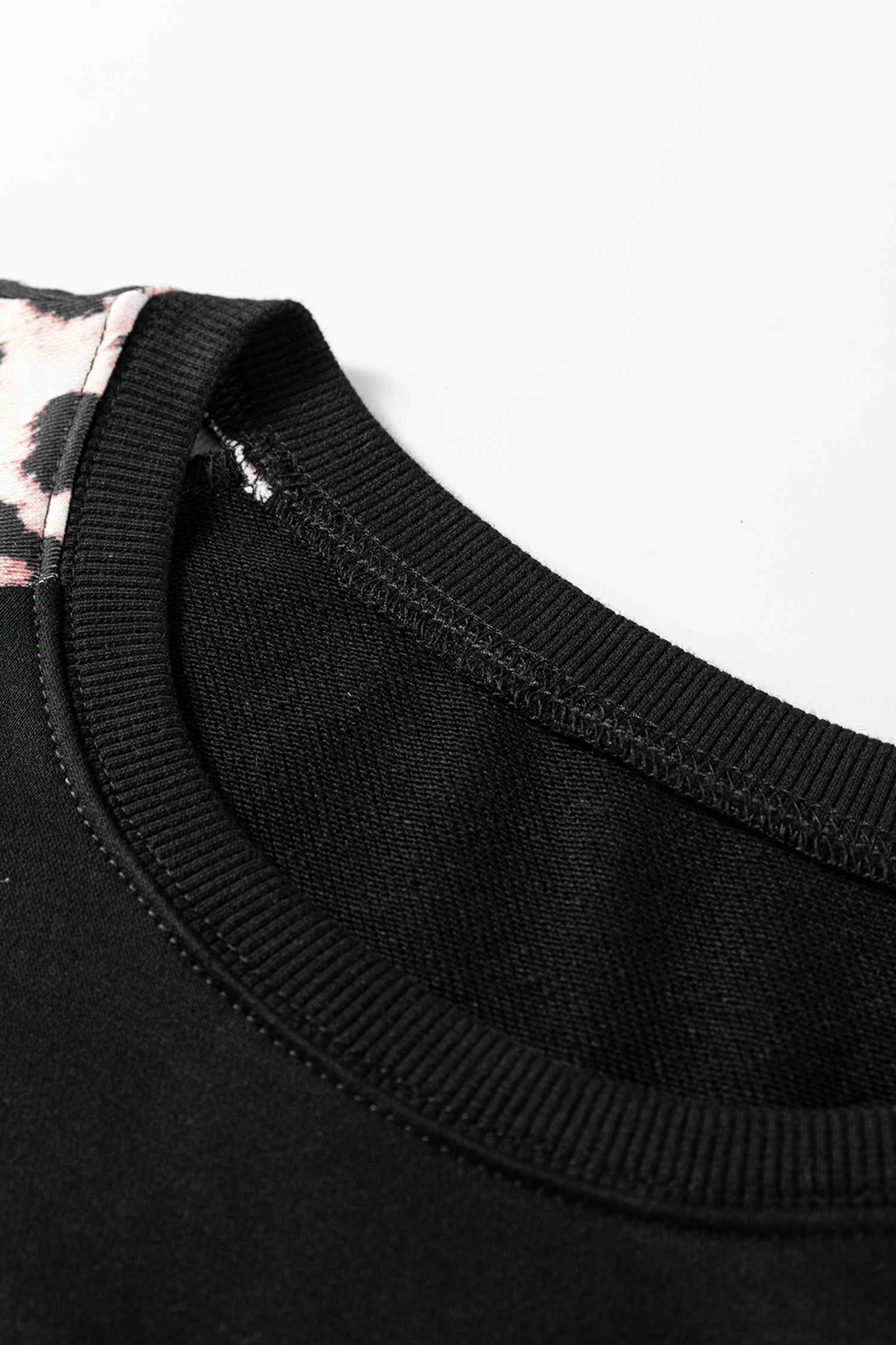 Leopard Print Patchwork Varsity Raglan Sleeve Sweatshirt Dress - eAura