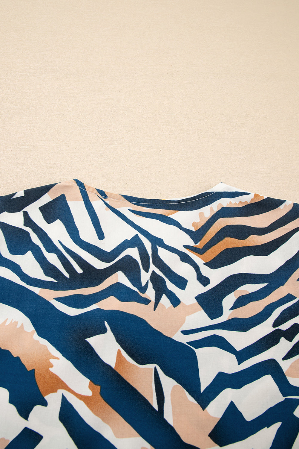 Zebra Print Tied Front Puff Sleeve Top - eAura