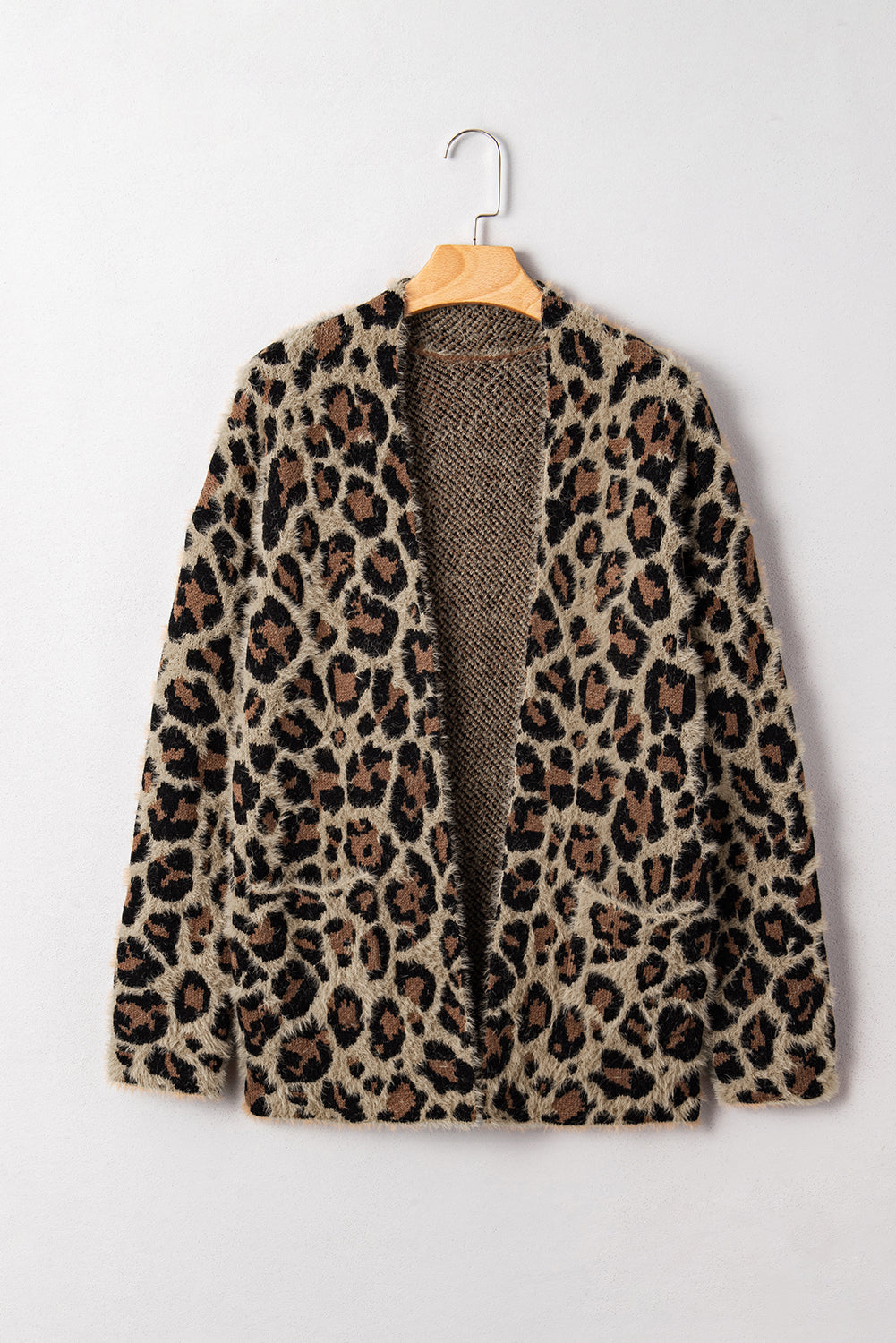 Brown Leopard Open Casual Cardigan eAura