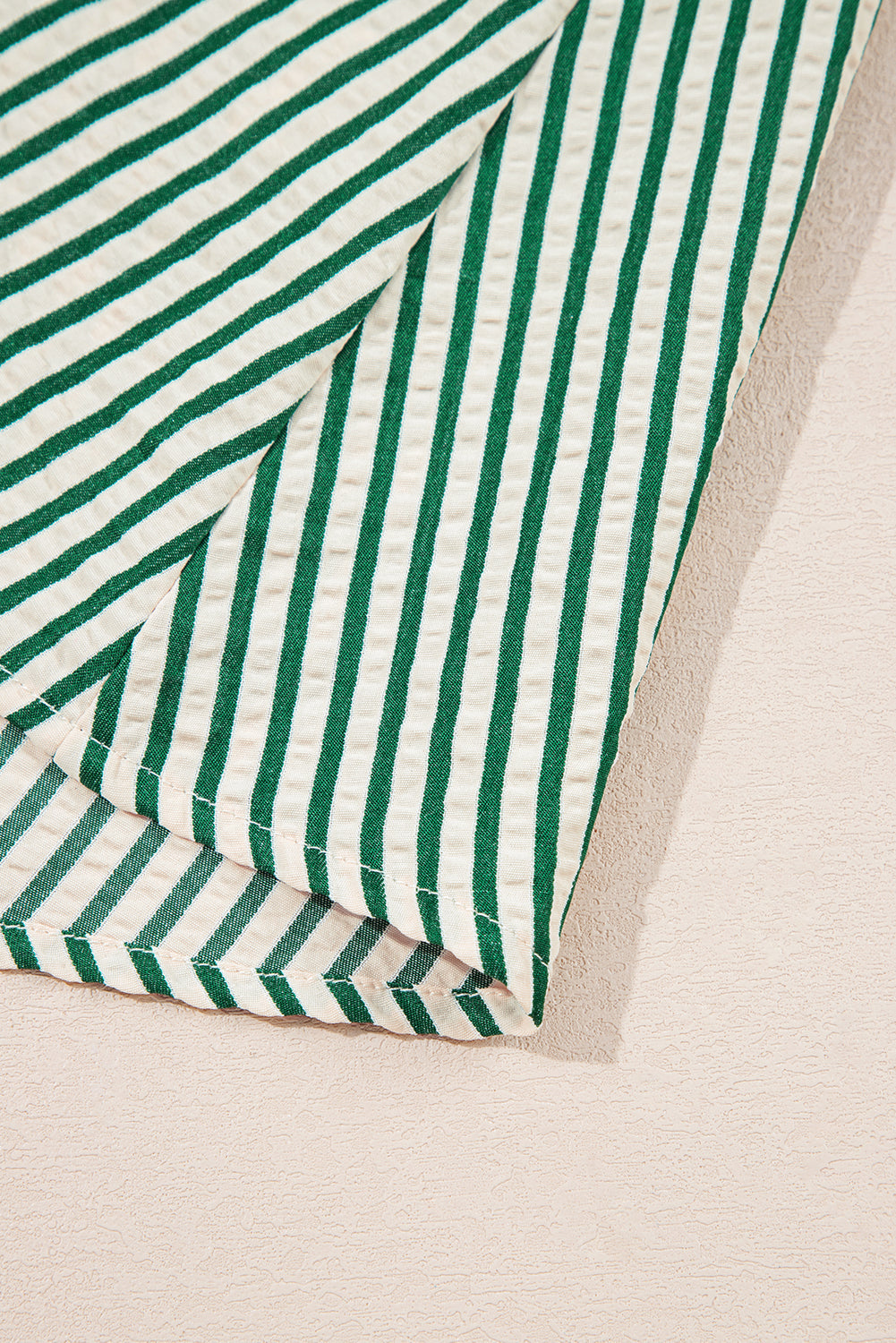 Striped V-Neck Zip Front Midi Dress - eAura