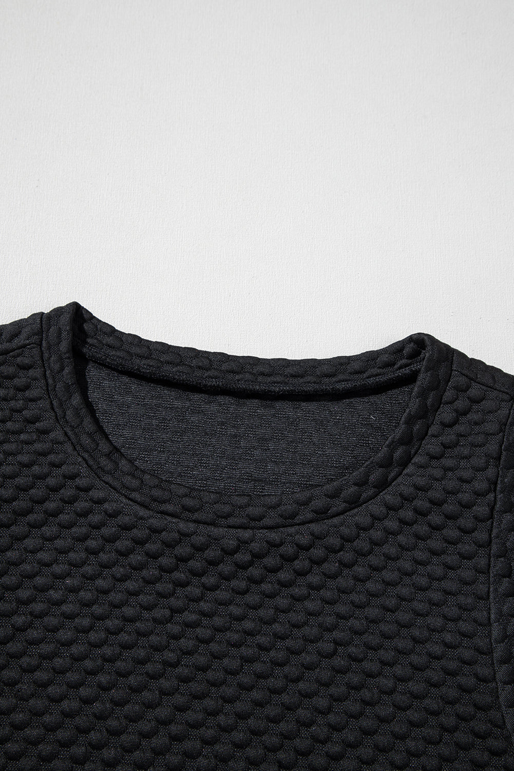 Black Textured Cap Sleeve T-shirt Shift Mini Dress eAura