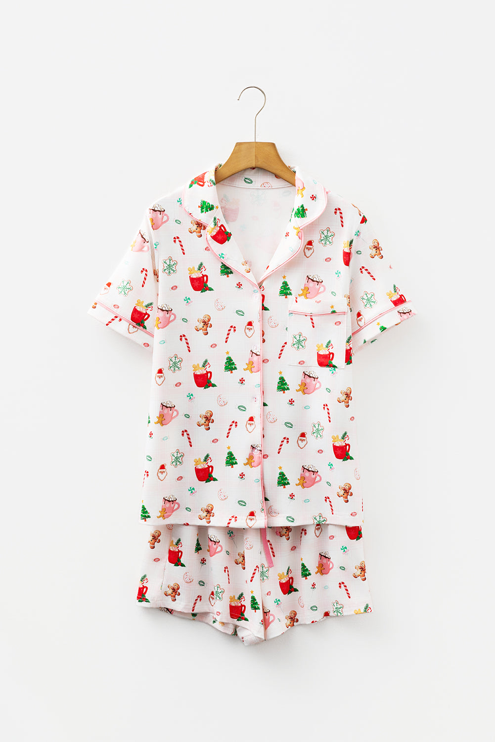 White Christmas Spirits Shirt and Shorts Pyjama Set - eAura