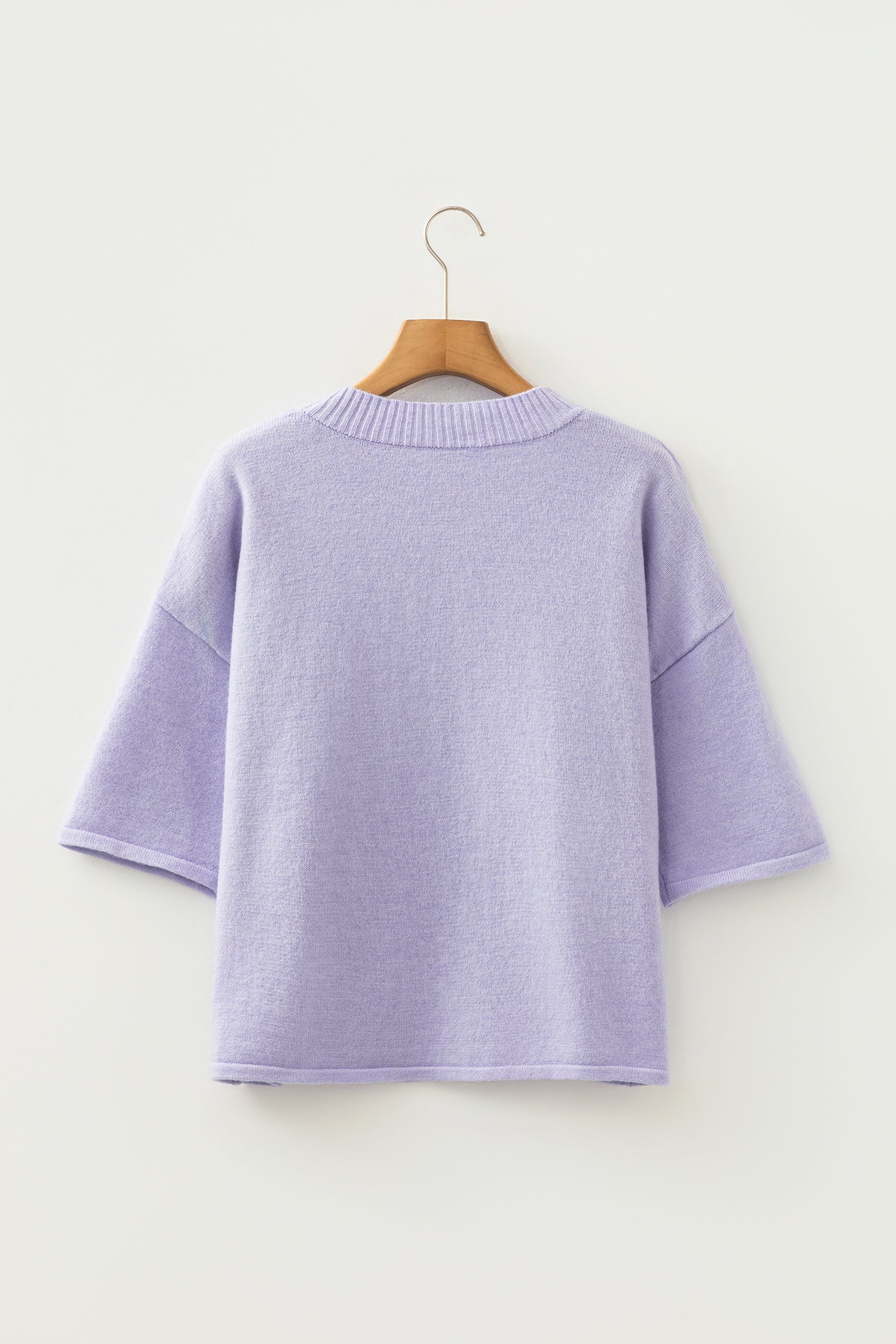 3/4 Sleeve Boxy Knit Button Down Sweater Cardigan – Lavendula
