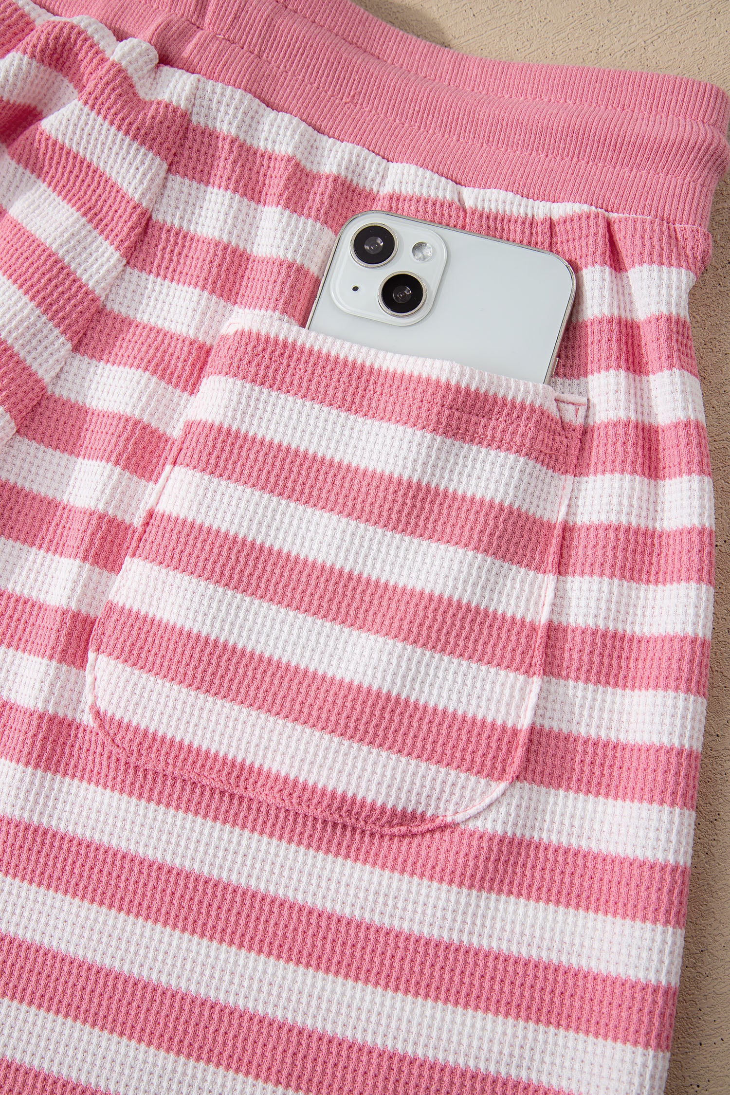 Puff Short Sleeve T Shirt Matching Shorts Set – Green Stripe