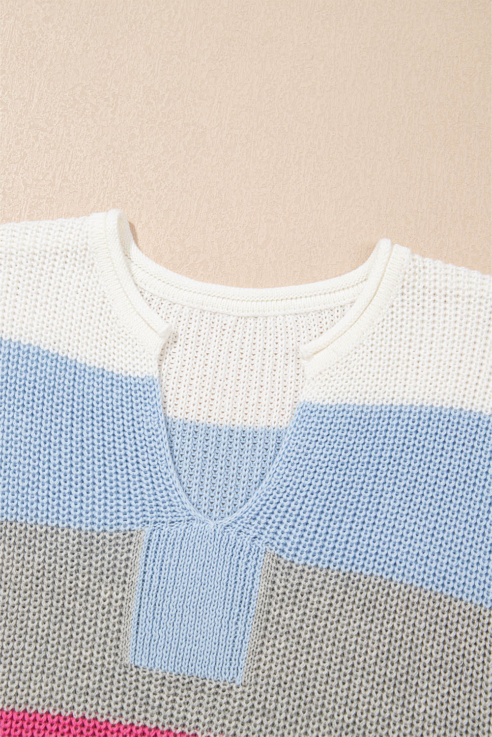 Light Blue V Neck Sweater Top eAura