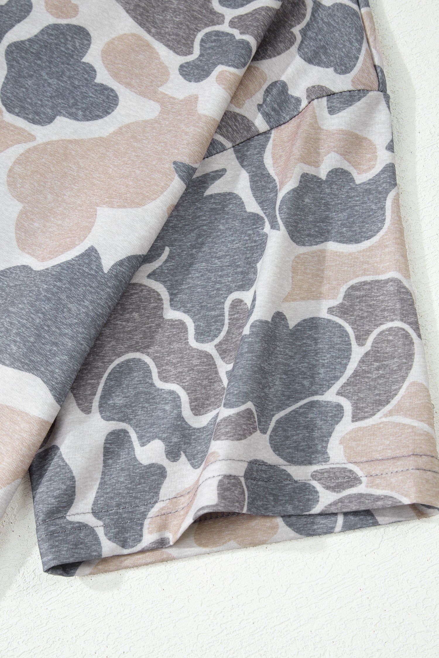 Retro Camouflage Print Casual T Shirt – Multicolour