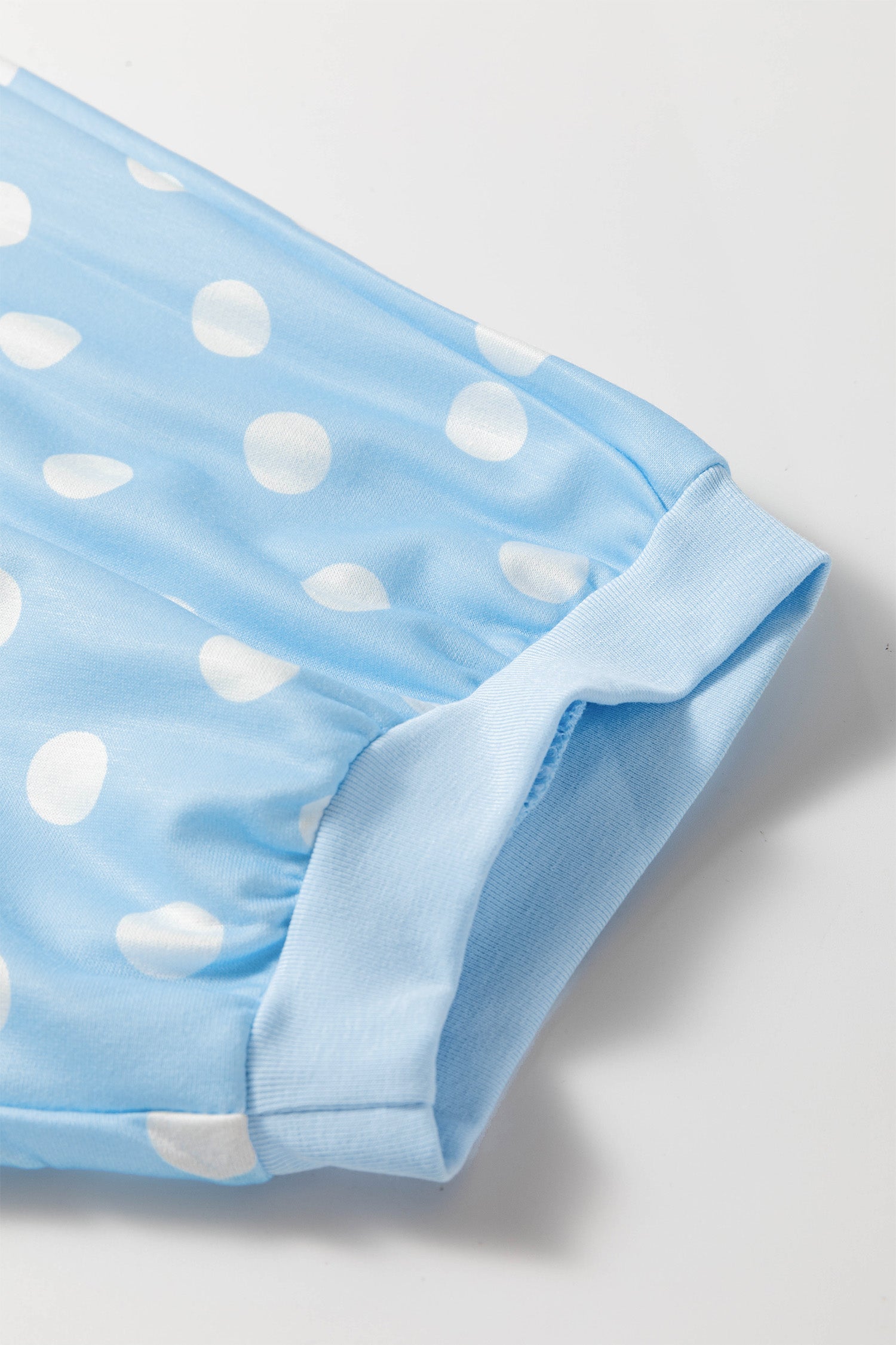 Polka Dot Oversized Top Drawstring Short Set – Green