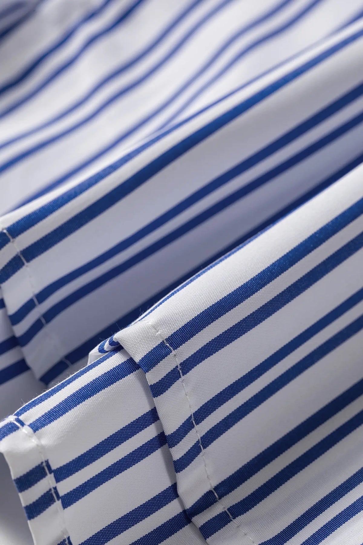 Embroidered Detail Button Front Long Sleeve Shirt – Blue Stripe