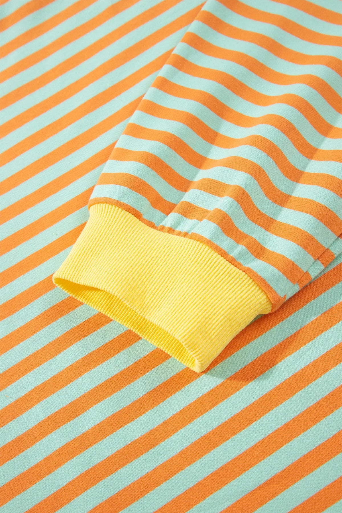 High Neck Striped Colourblock Tunic Plus Size Sweatshirt – Orange Stripe