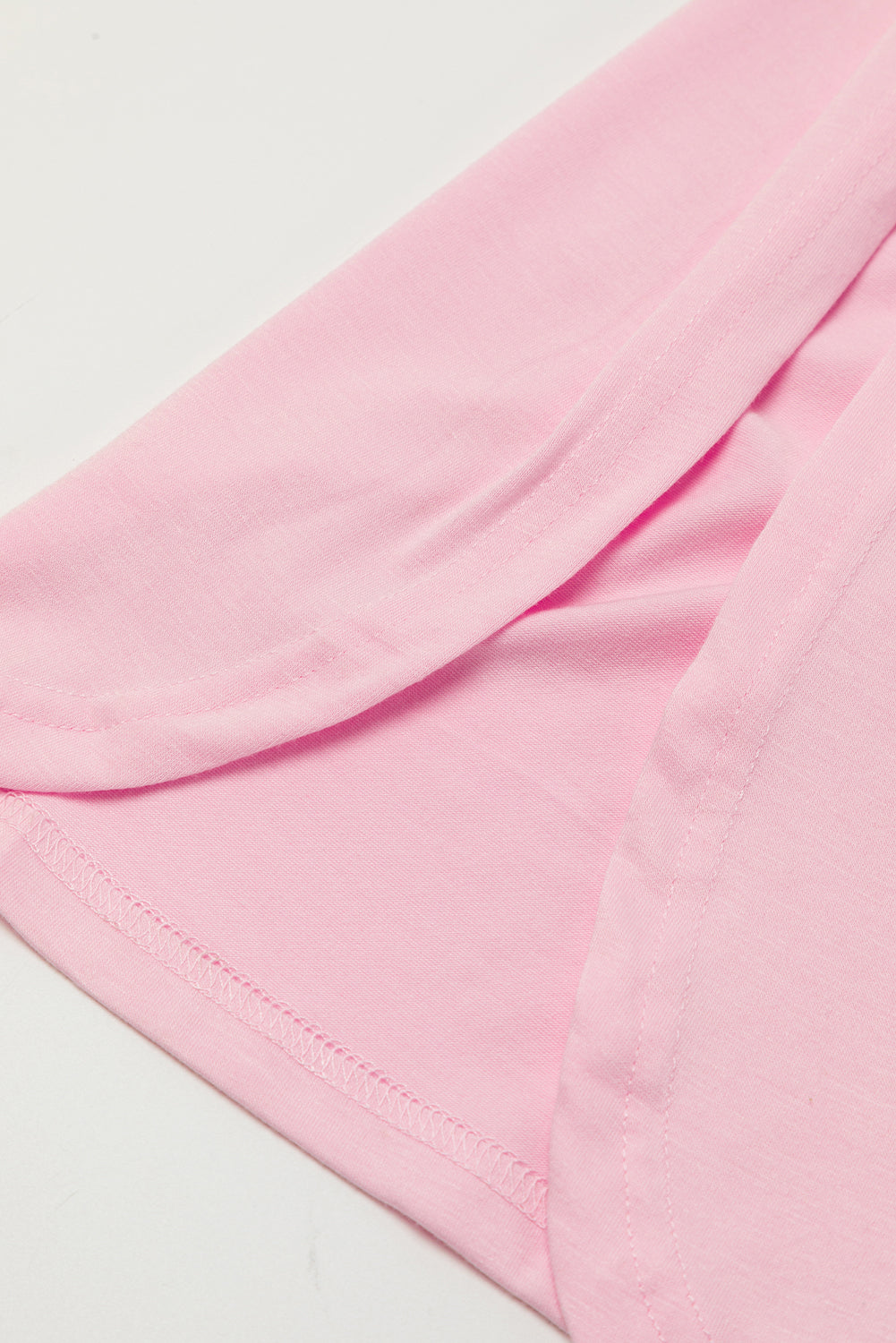 Pink V Neck Hidden Pocket Splits Maxi T-shirt Dress eAura