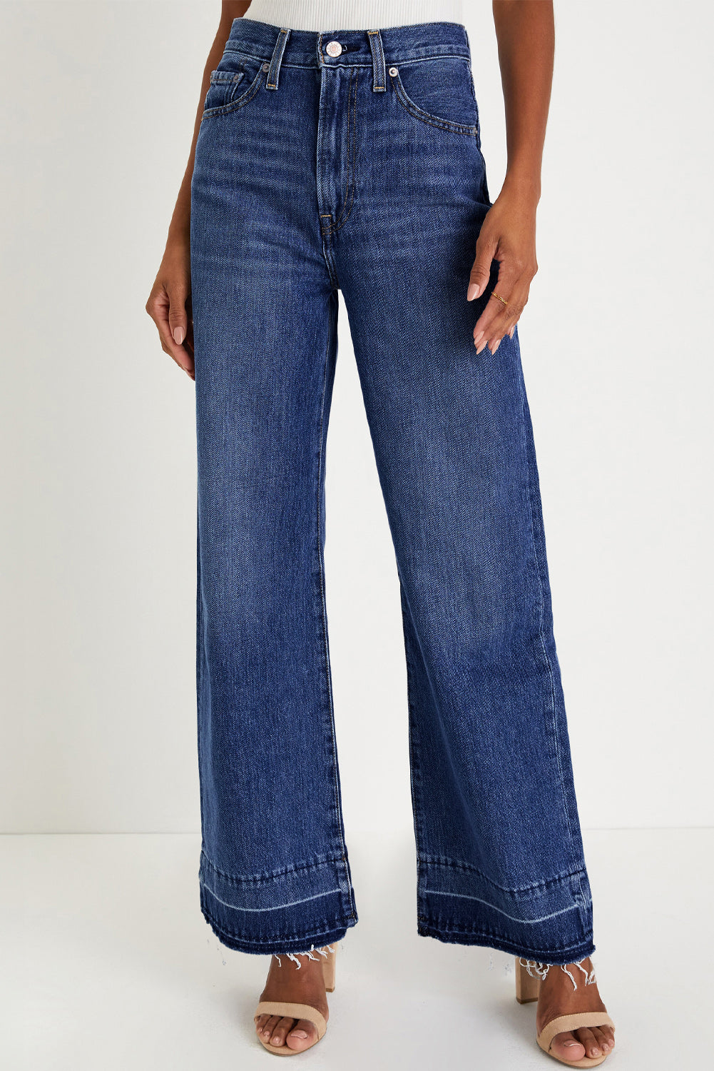 Raw Hem Straight High Rise Loose Jeans - eAura