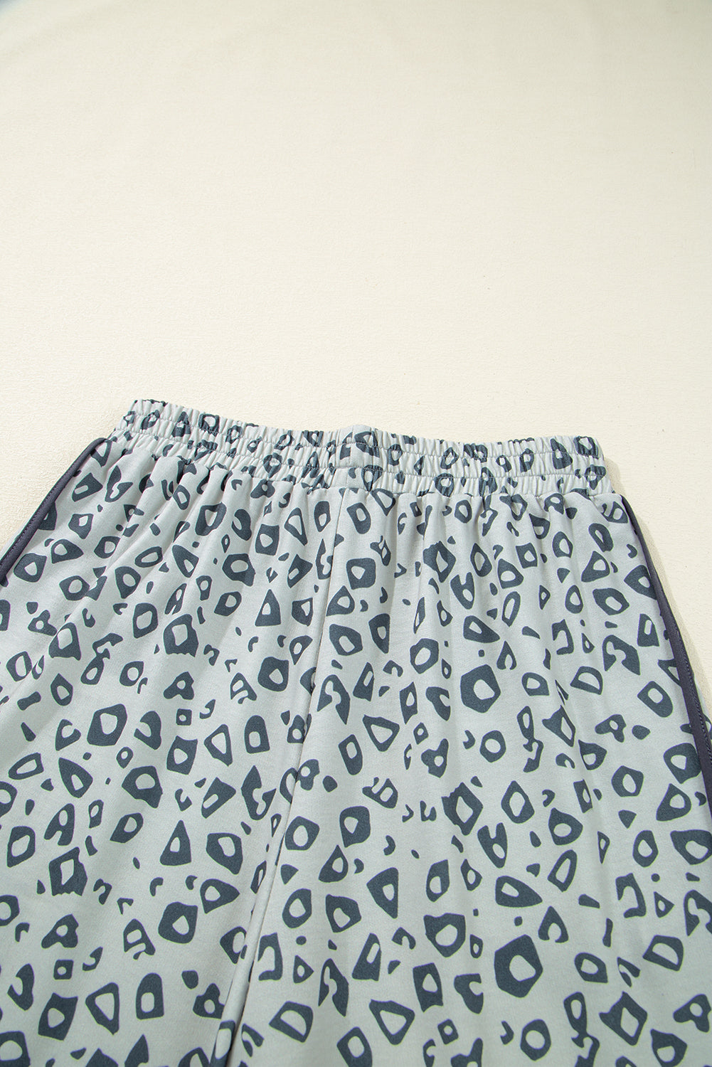 Grey Leopard High Waist Side Bow Straight Leg eAura