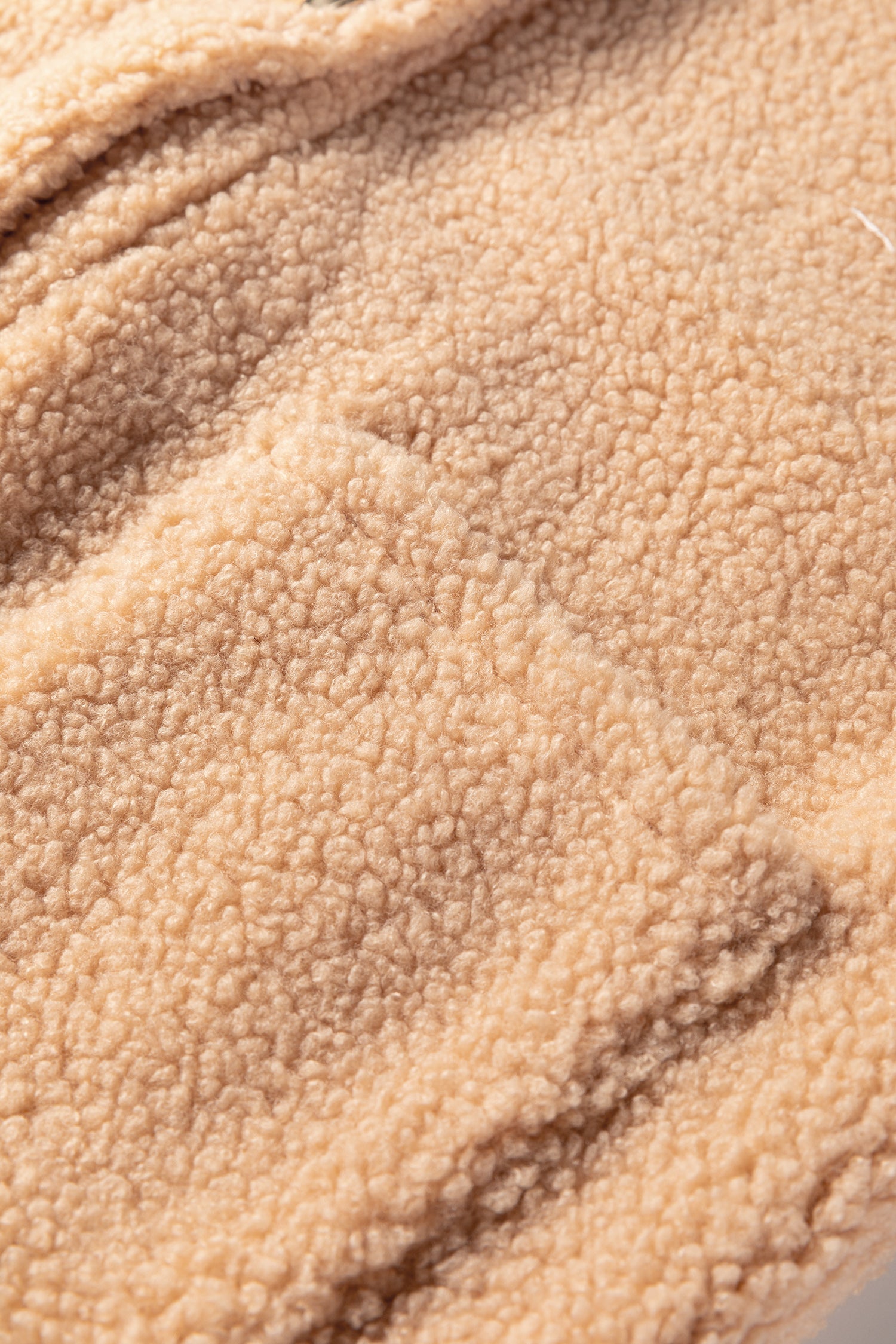 Big Button Accent Fuzzy Pocket Vest – Light French Beige