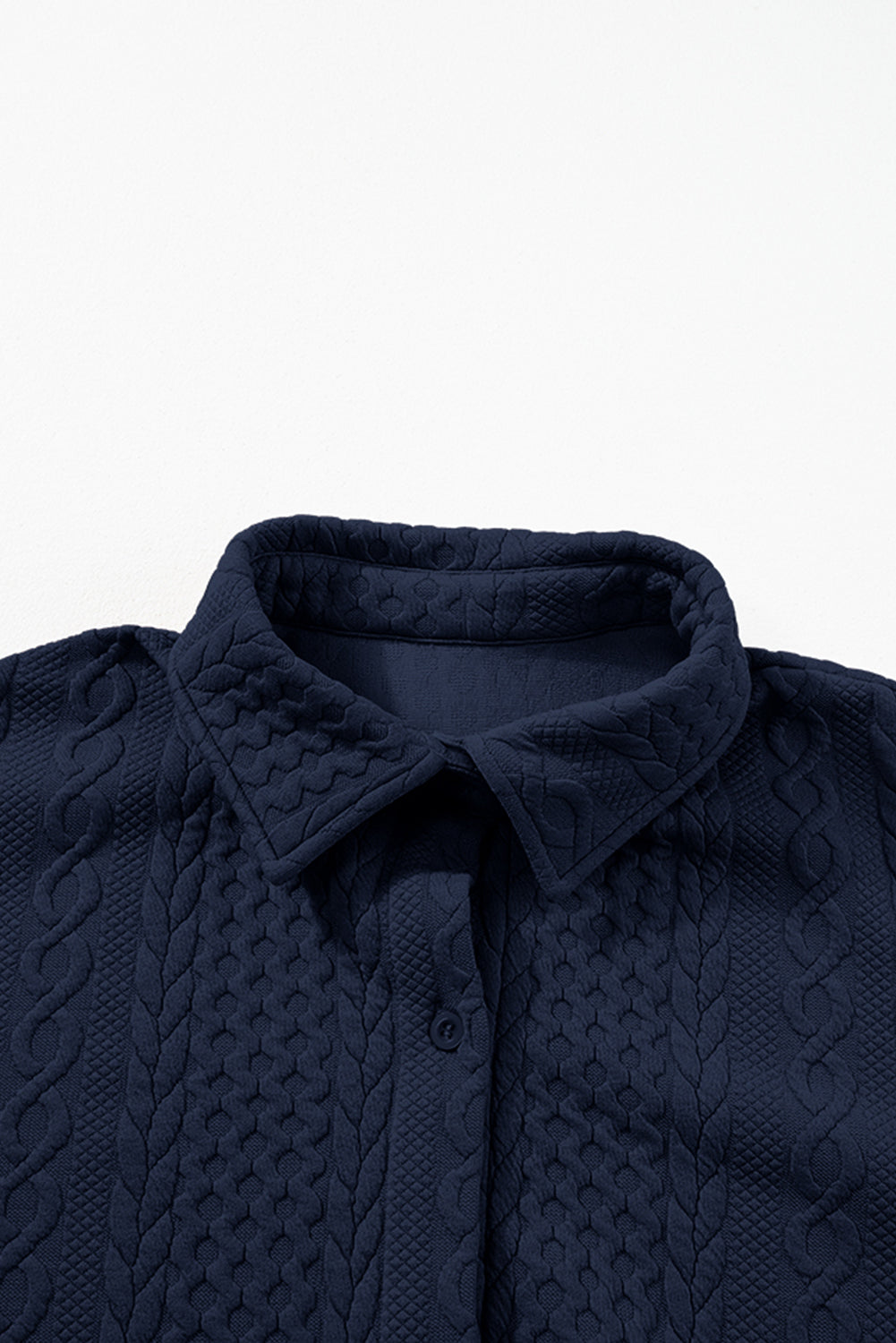 Textured Puff Sleeve Loose Shacket eAura