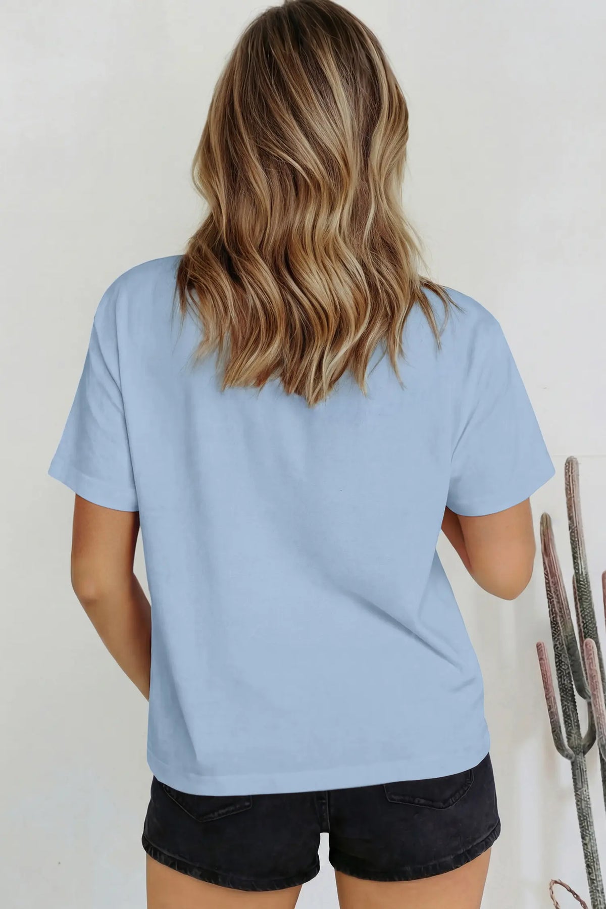 Solid Colour High Neck Oversize Tee – Wisteria
