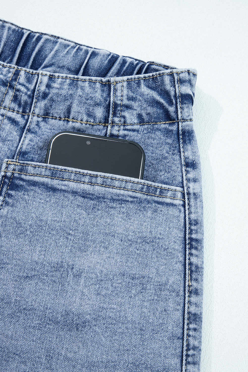 Large Patch Pocket Drawstring Paperbag Waist Barrel Jeans - eAura