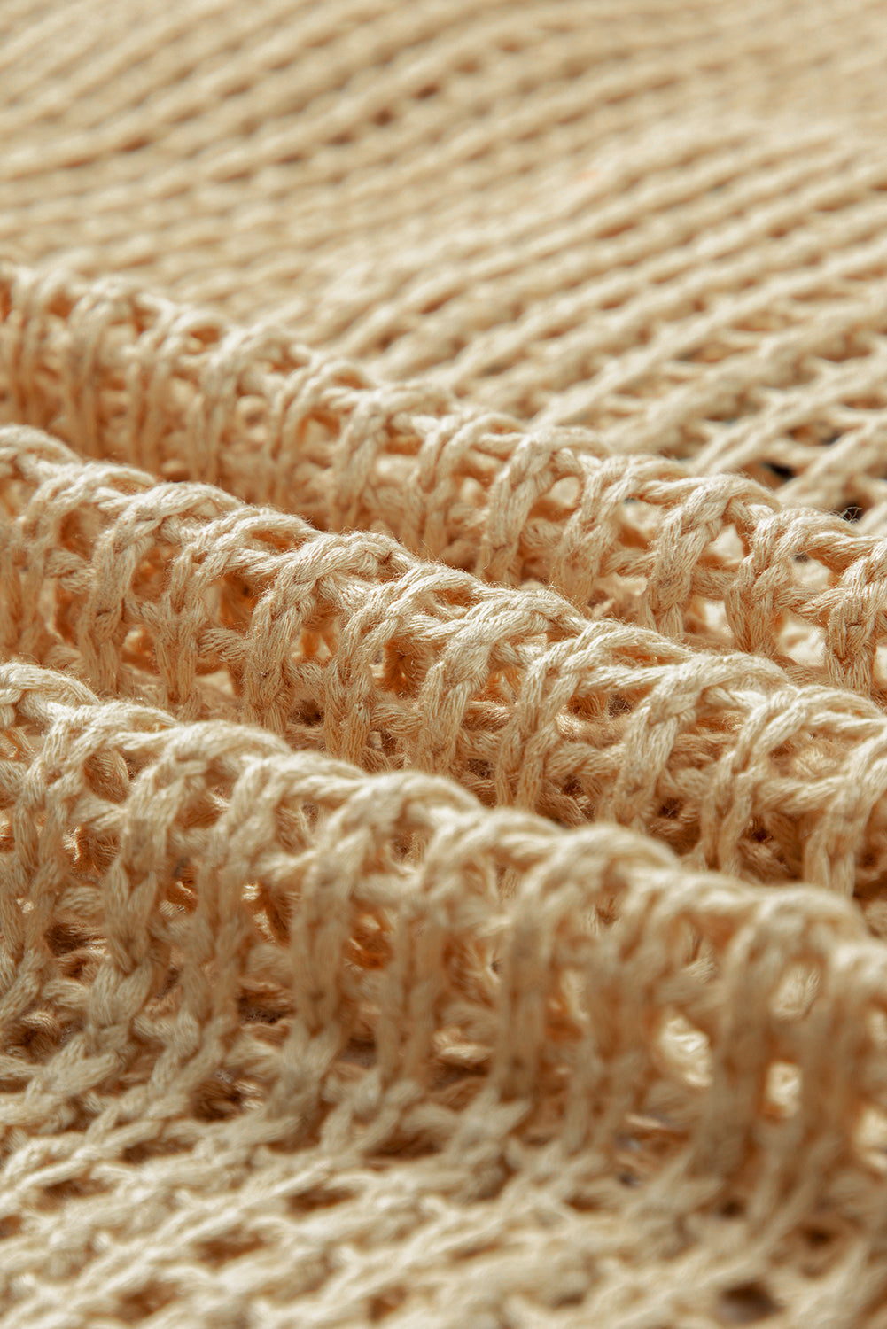Light French Beige Crochet Flower Hollow-out Sweater eAura