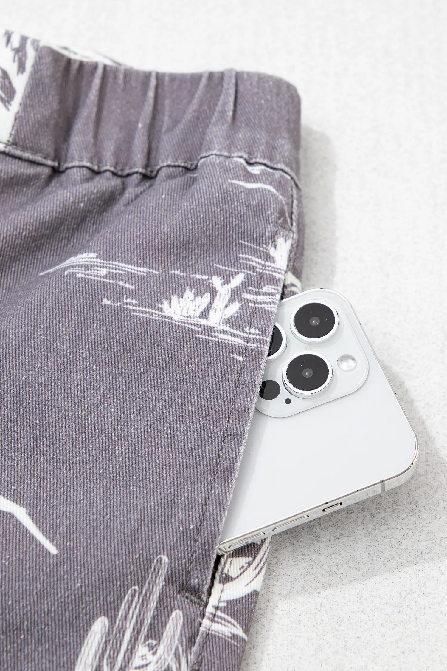 Gray Wild West Riding Vintage Printed Shift Jeans