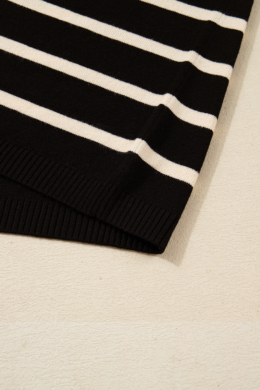 Striped Polo Collar Puff Sleeve Sweater Mini Dress eAura