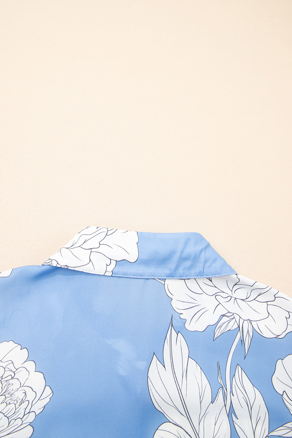 Floral Print Button Up Pleated Detail Puff Sleeve Shirt - eAura