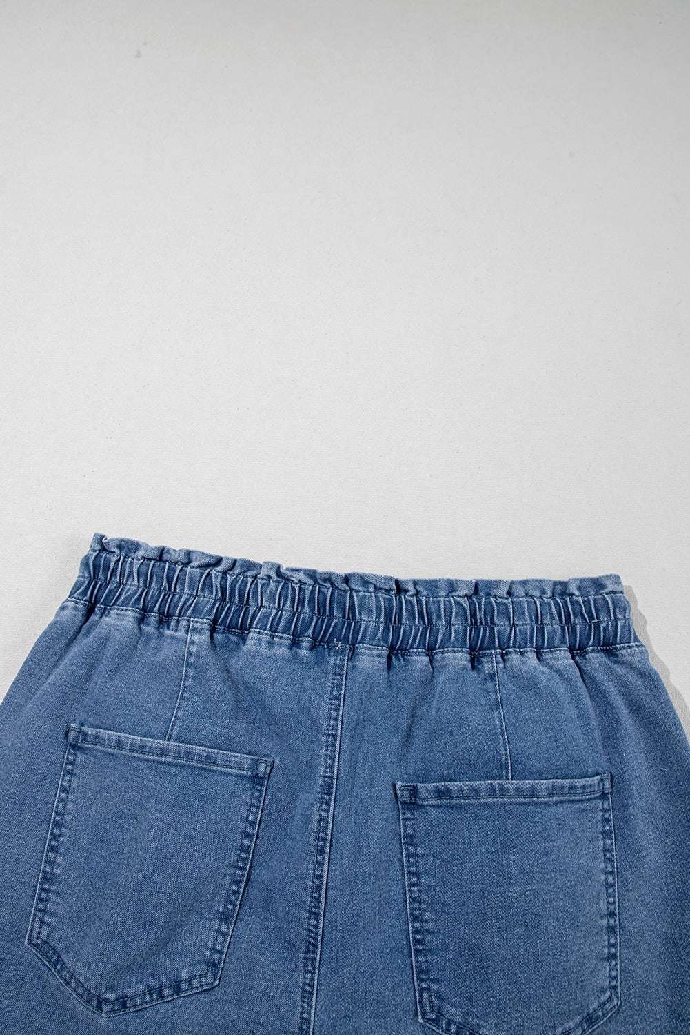 Ashleigh Blue Drawstring High Waist Casual Denim Shorts with Pockets eAura
