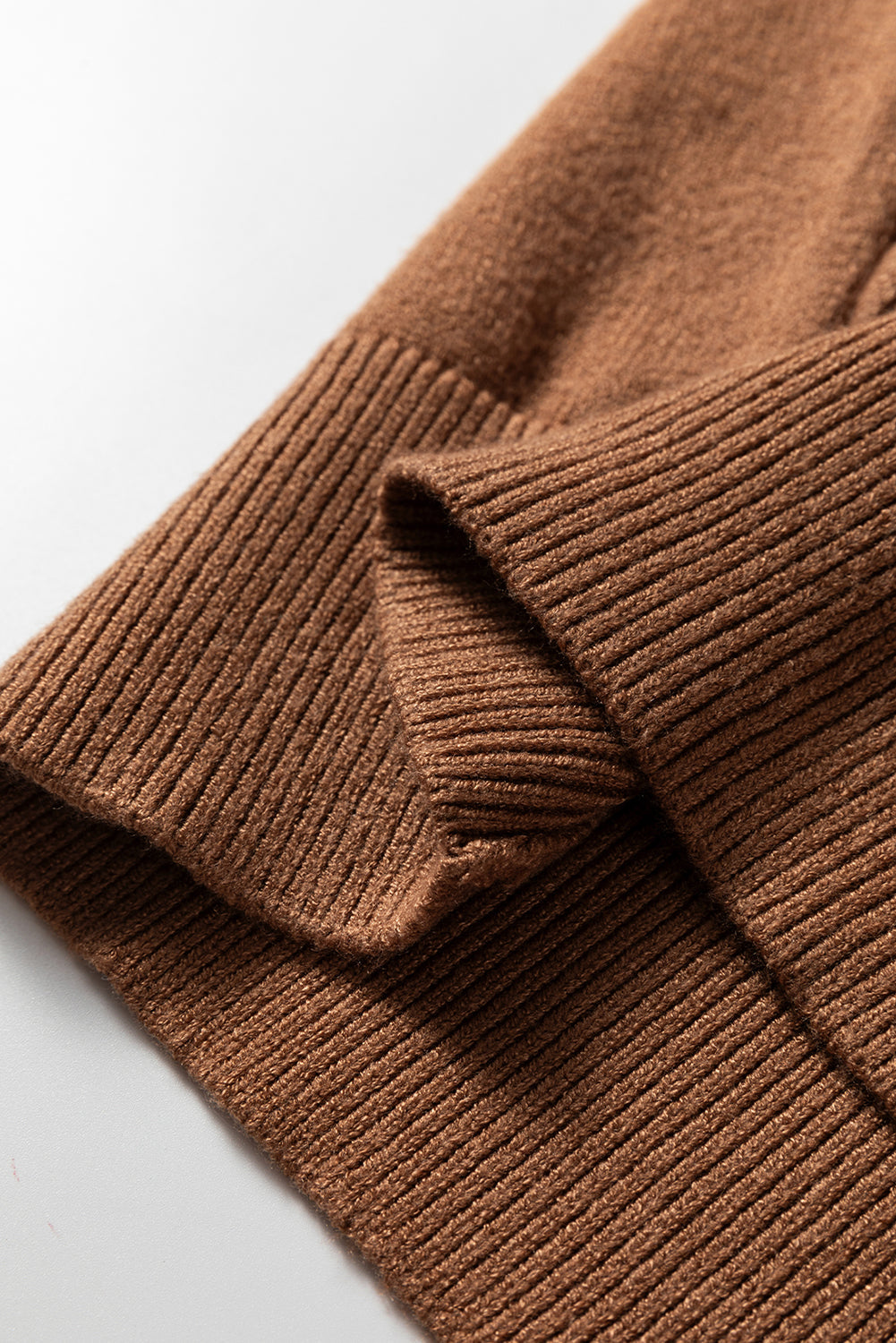 Fish Scale Textured Knit Ribbed High Neck Short Sleeve Sweater - eAura