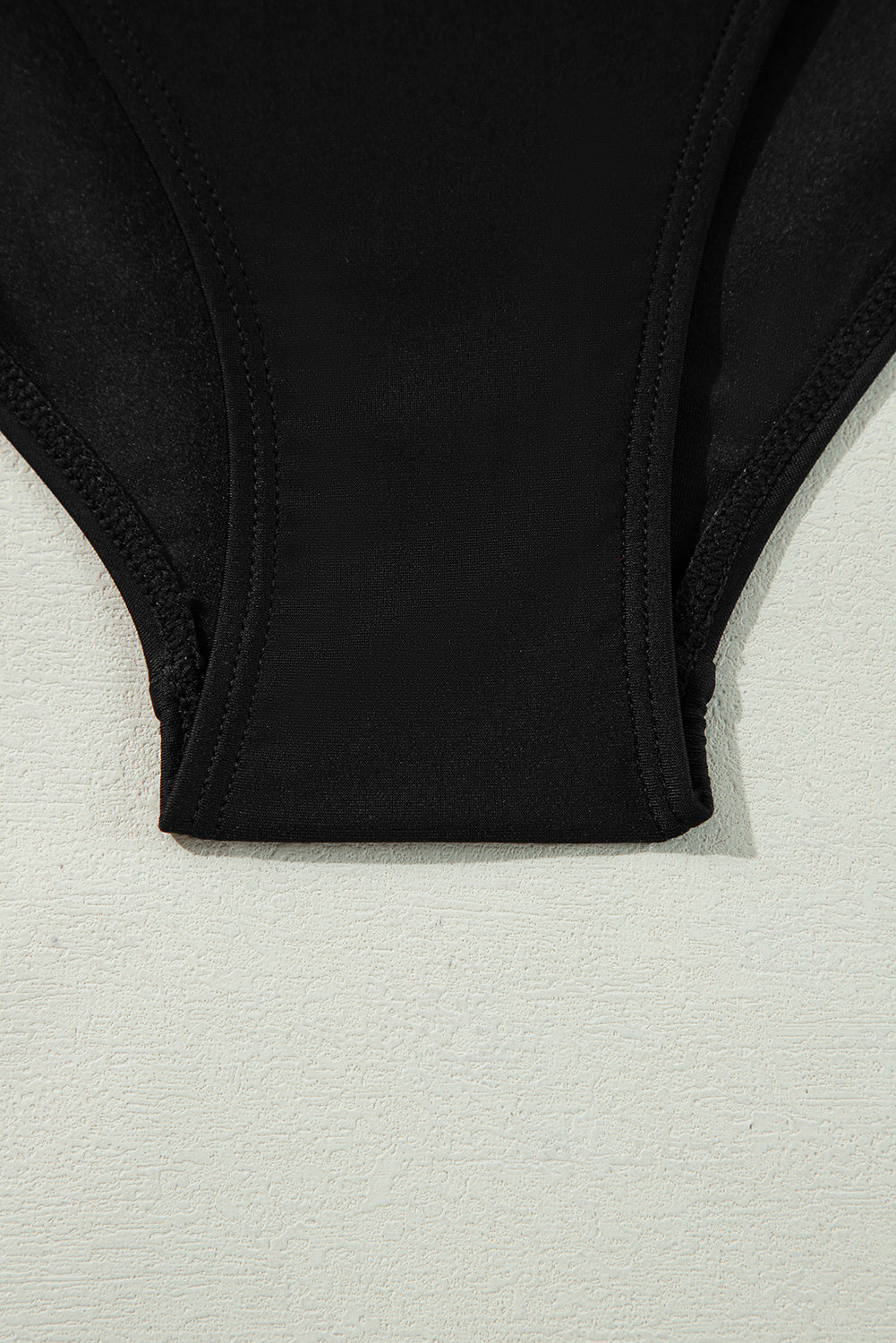 Black Pleated Mesh One Shoulder Bikini Top and Skirts Set eAura