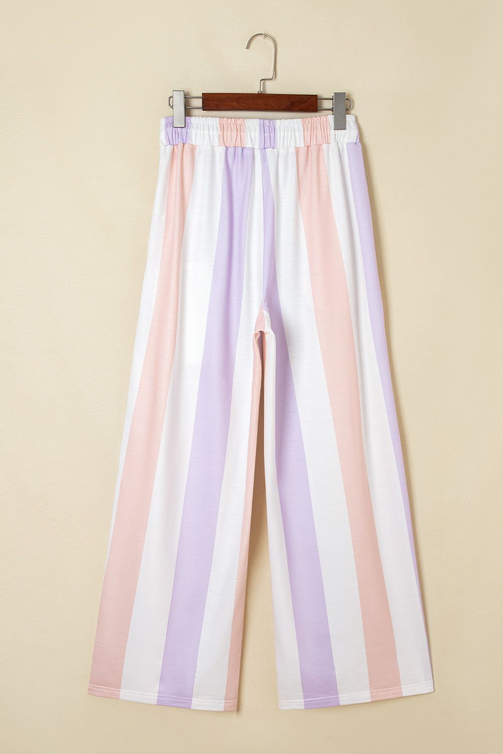 Stripe Multicoloured Print Drawstring Loose Pants with Side Pockets - eAura