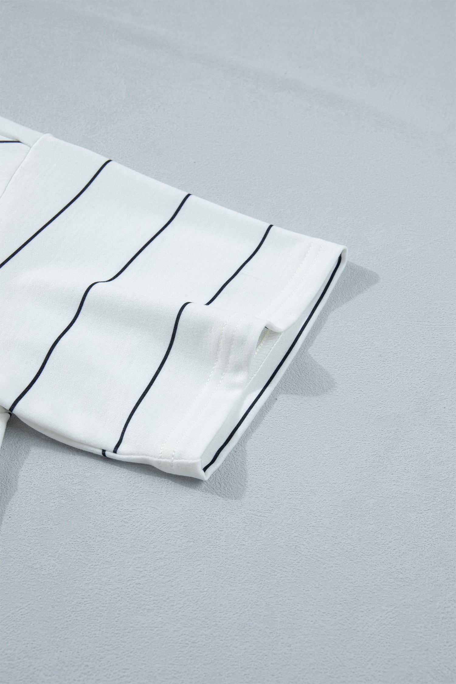 Half Sleeve Tee Drawstring Shorts 2pcs Set – White Stripe