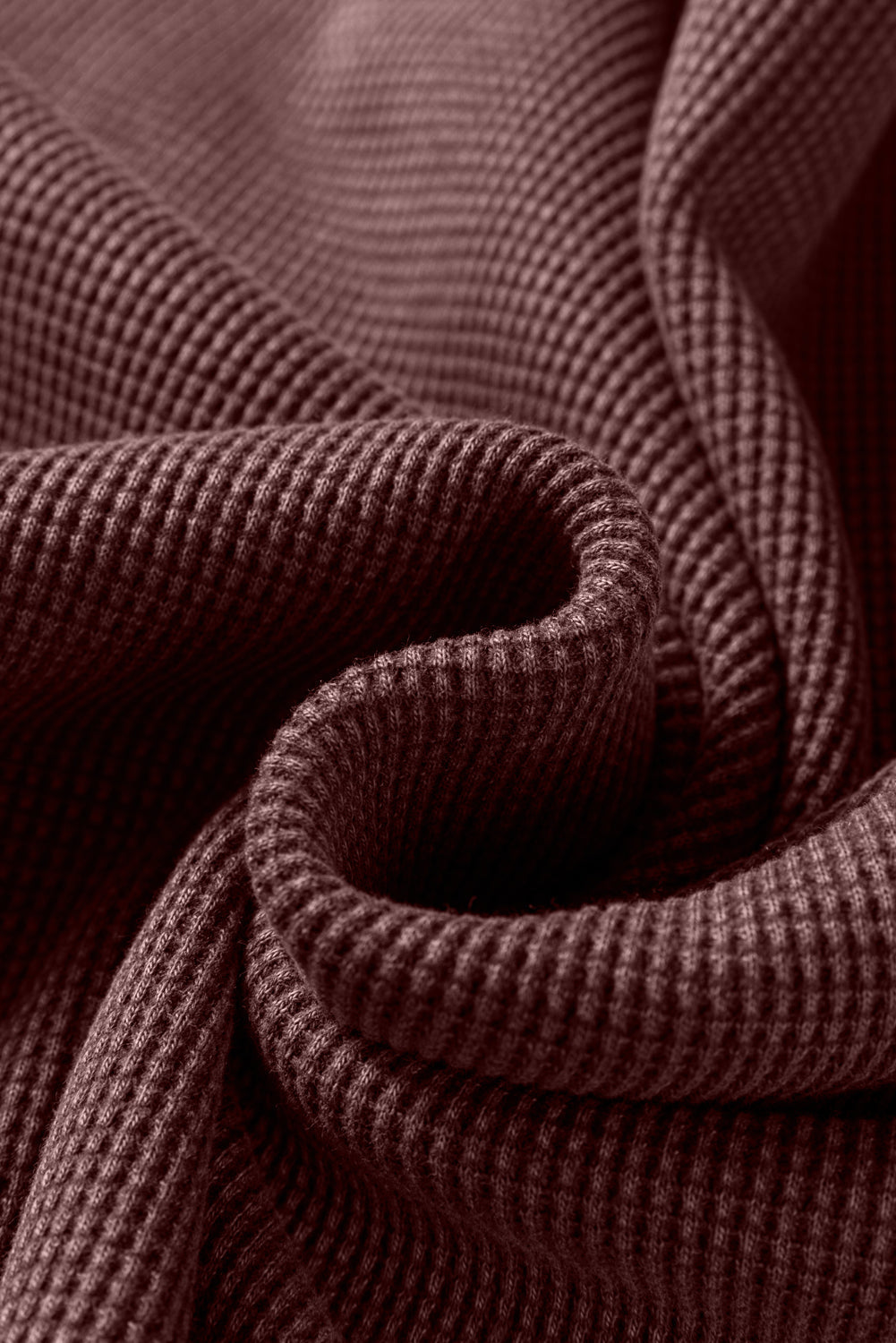 Waffle Textured Long Sleeve Loose Top - eAura