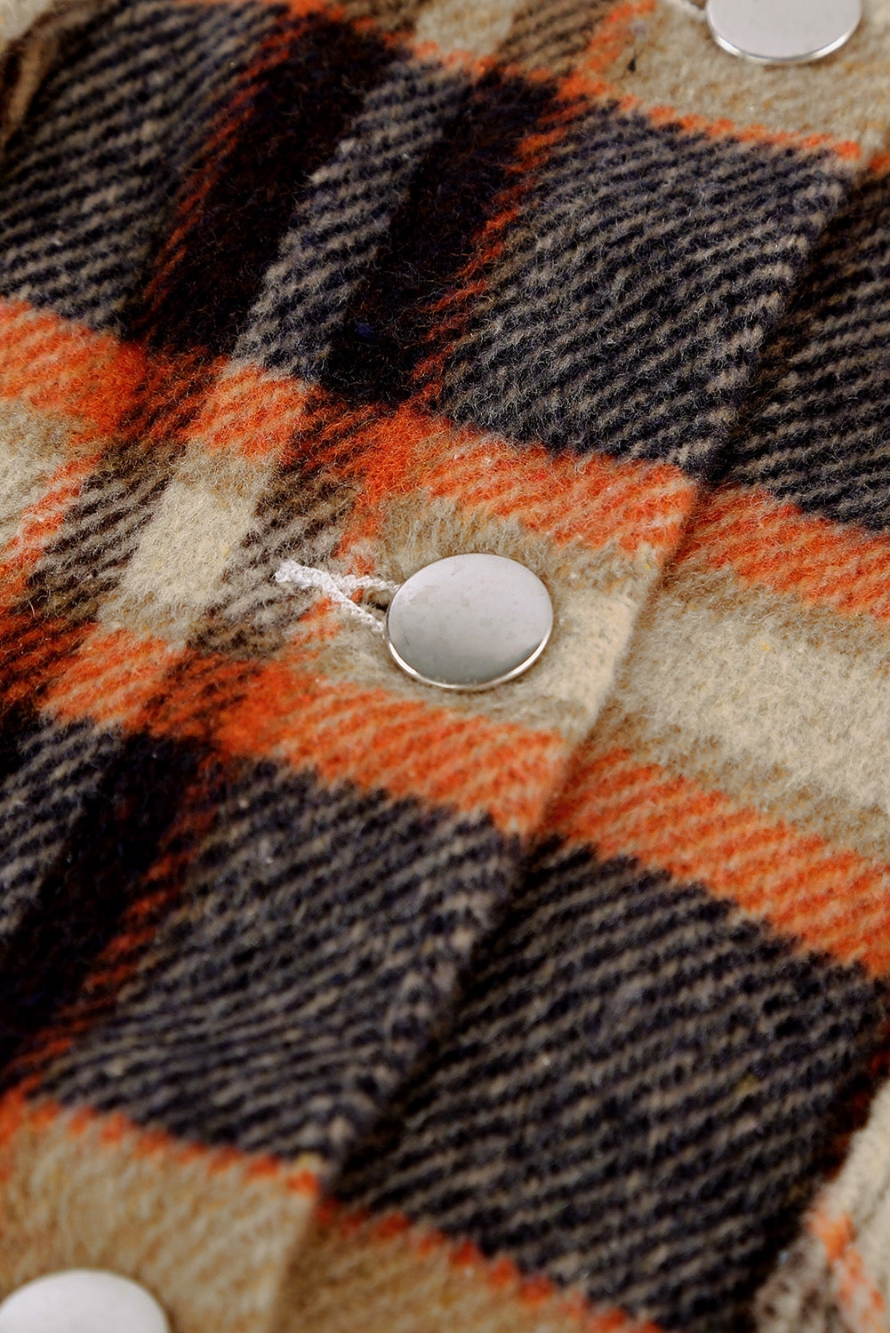 Geometric Plaid Print Pocketed Shacket eAura