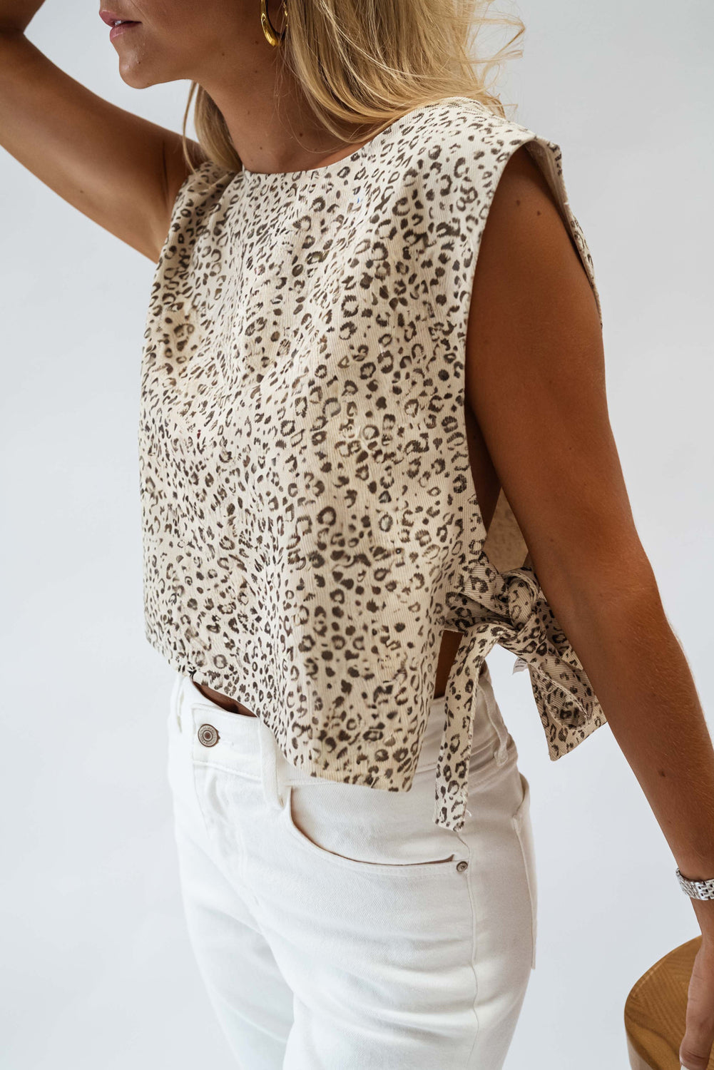 Knot Side Leopard Print Vest - eAura